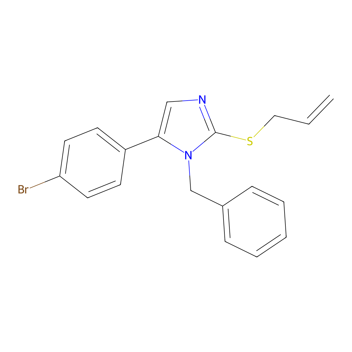 2-(allylthio)-1-benzyl-5-(4-bromophenyl)-1H-imidazole molecular structure, CAS 1207007-64-4