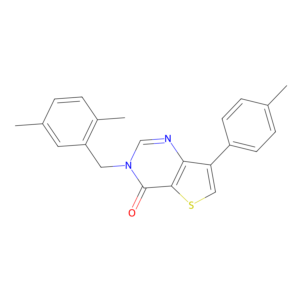 3-(2,5-dimethylbenzyl)-7-(p-tolyl)thieno[3,2-d]pyrimidin-4(3H)-one molecular structure, CAS 1207007-65-5