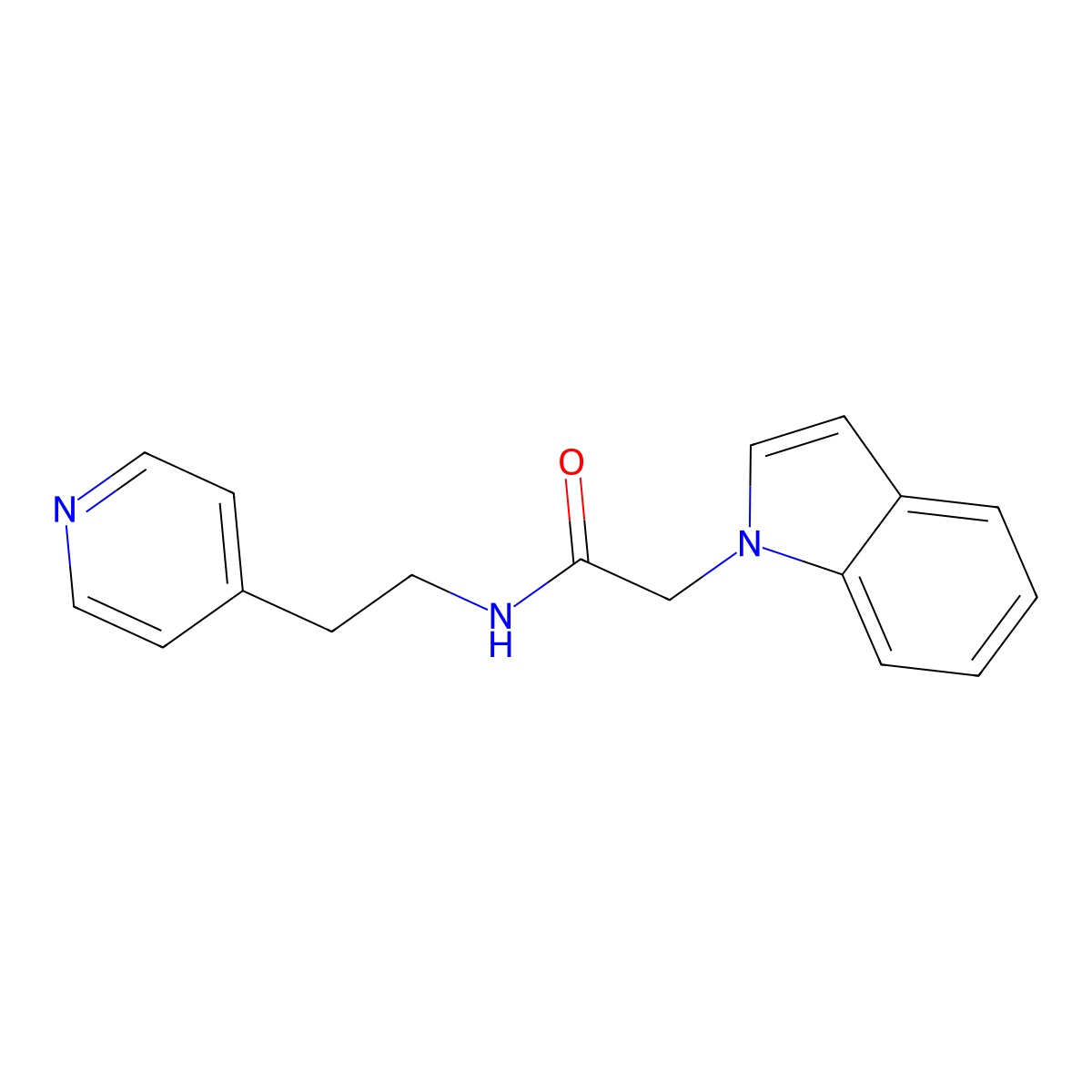 2-(1H-indol-1-yl)-N-(2-(pyridin-4-yl)ethyl)acetamide molecular structure, CAS 1207007-70-2