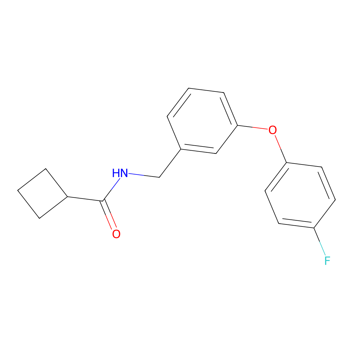 N-(3-(4-fluorophenoxy)benzyl)cyclobutanecarboxamide molecular structure, CAS 1207007-94-0