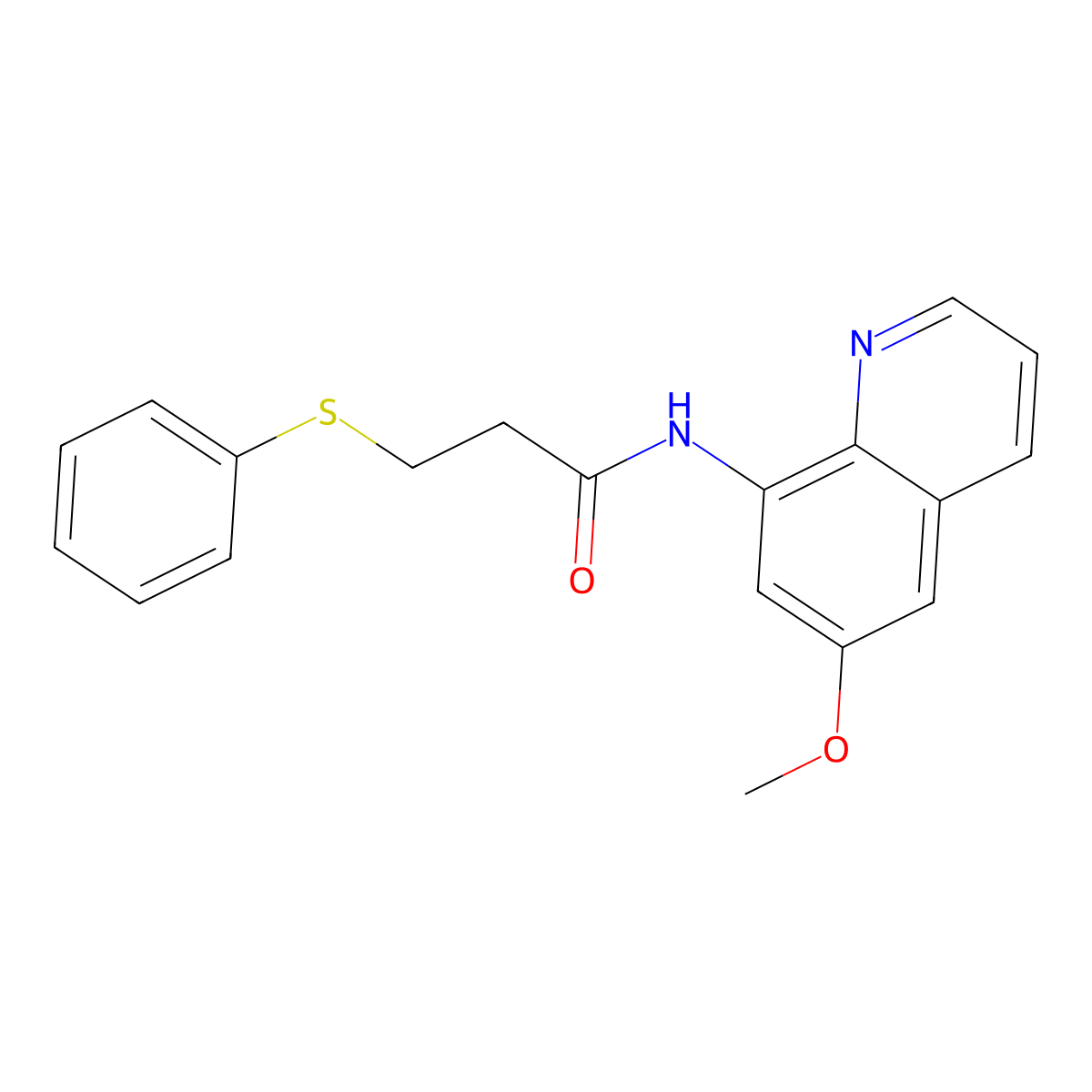 N-(6-methoxyquinolin-8-yl)-3-(phenylthio)propanamide molecular structure, CAS 1207007-96-2