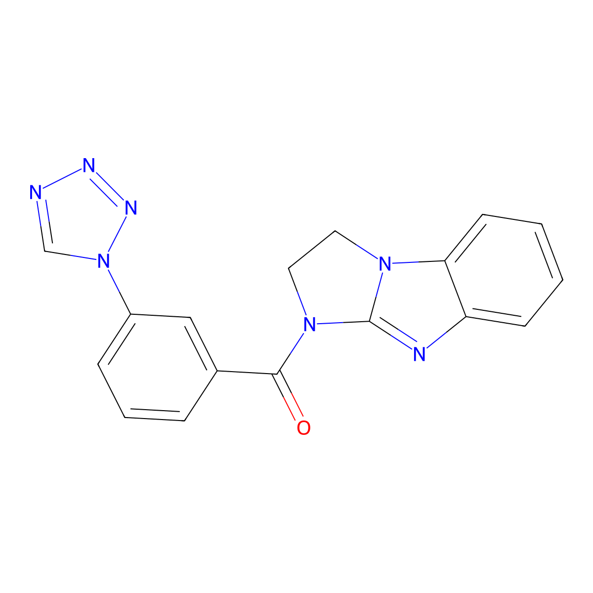 (3-(1H-tetrazol-1-yl)phenyl)(2,3-dihydro-1H-benzo[d]imidazo[1,2-a]imidazol-1-yl)methanone molecular structure, CAS 1207008-00-1