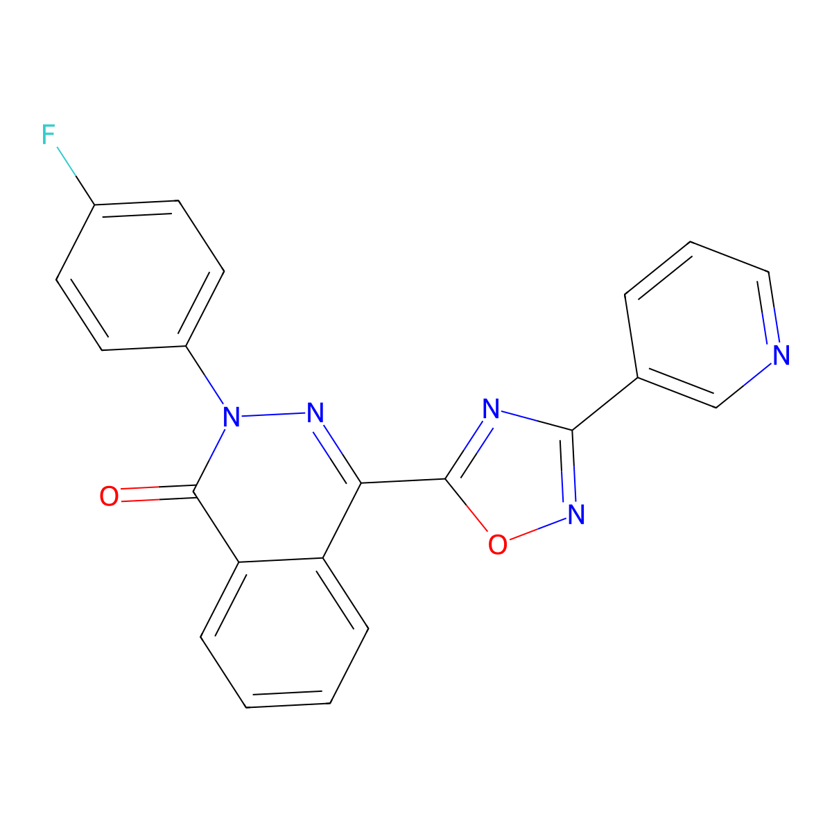 2-(4-fluorophenyl)-4-(3-pyridin-3-yl-1,2,4-oxadiazol-5-yl)phthalazin-1(2H)-one molecular structure, CAS 1207008-22-7