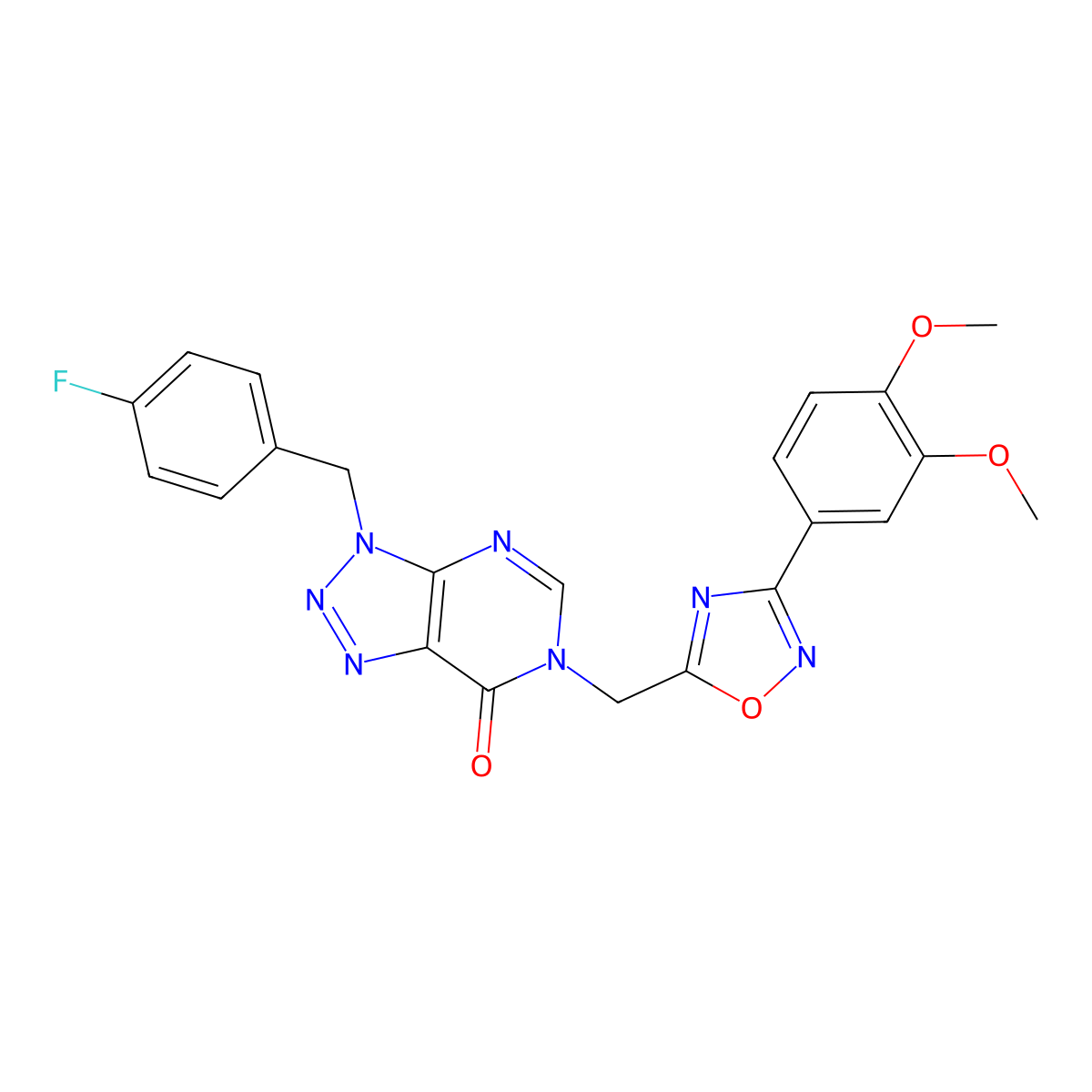6-((3-(3,4-dimethoxyphenyl)-1,2,4-oxadiazol-5-yl)methyl)-3-(4-fluorobenzyl)-3H-[1,2,3]triazolo[4,5-d]pyrimidin-7(6H)-one molecular structure, CAS 1207008-29-4