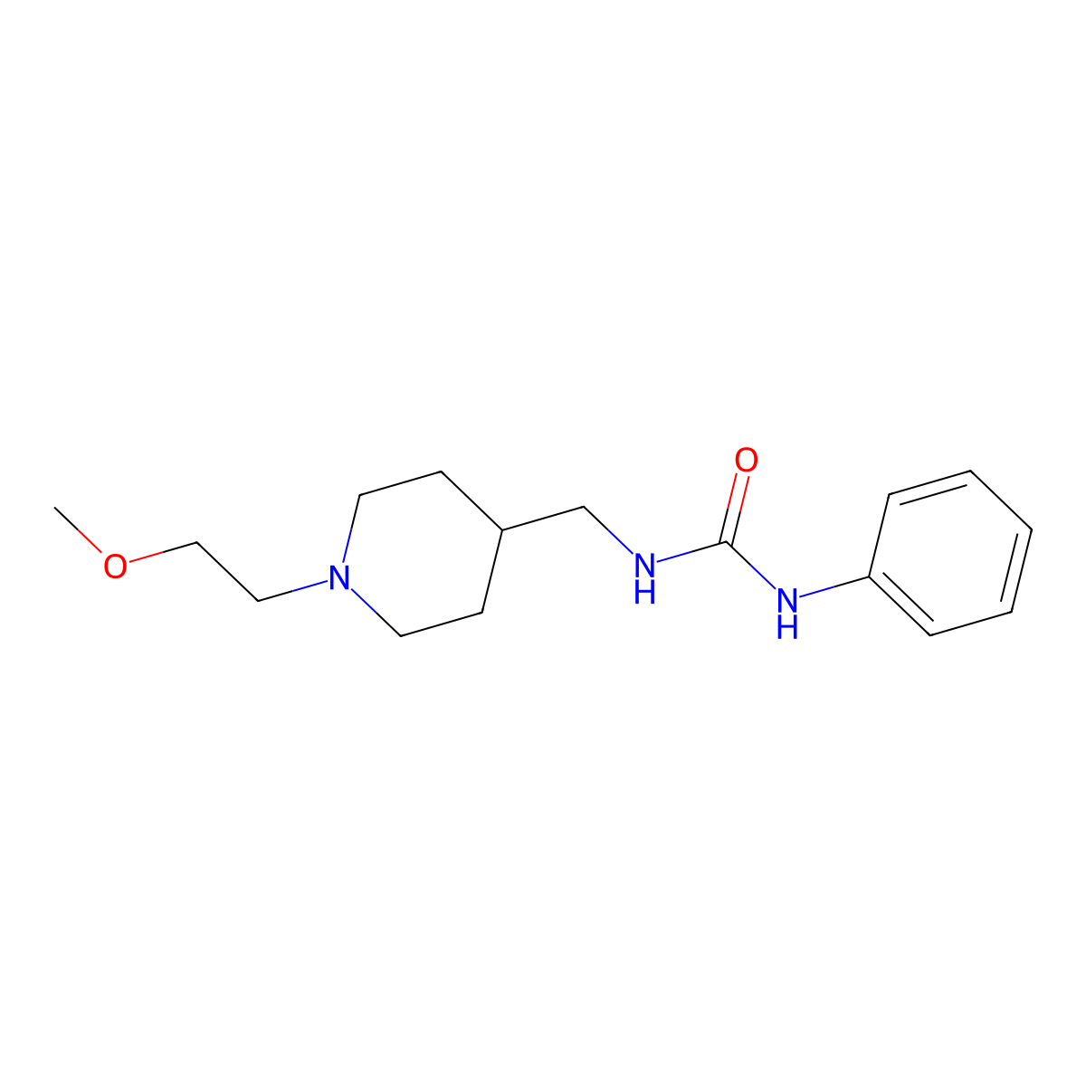 1-((1-(2-Methoxyethyl)piperidin-4-yl)methyl)-3-phenylurea molecular structure, CAS 1207008-42-1