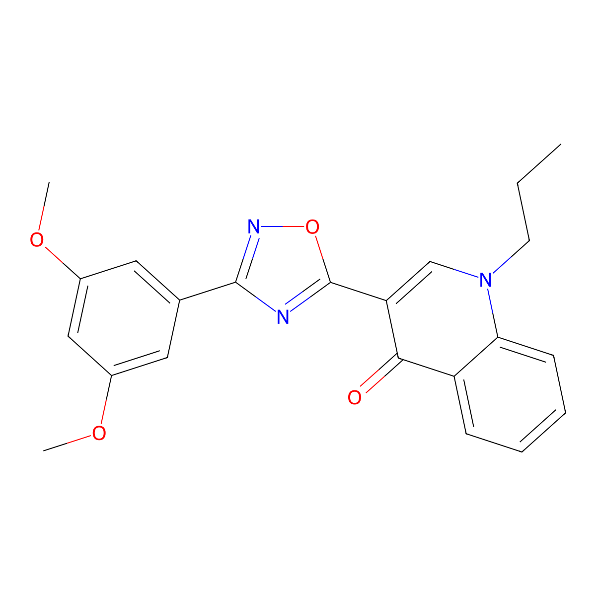 3-[3-(3,5-dimethoxyphenyl)-1,2,4-oxadiazol-5-yl]-1-propylquinolin-4(1H)-one molecular structure, CAS 1207008-49-8