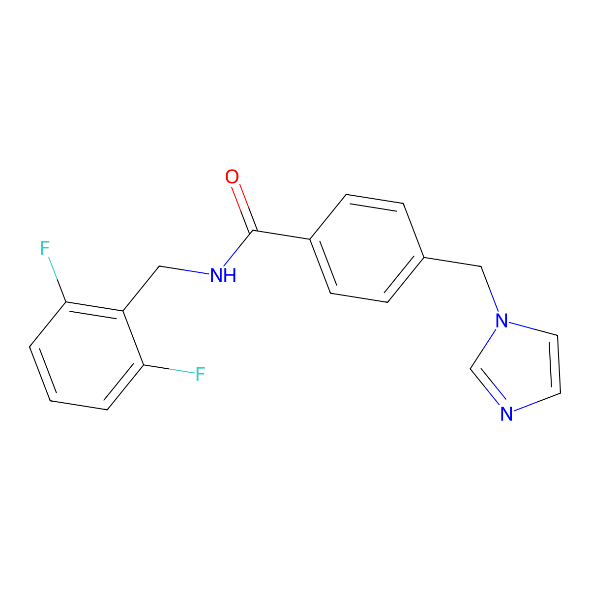 4-((1H-imidazol-1-yl)methyl)-N-(2,6-difluorobenzyl)benzamide molecular structure, CAS 1207008-70-5