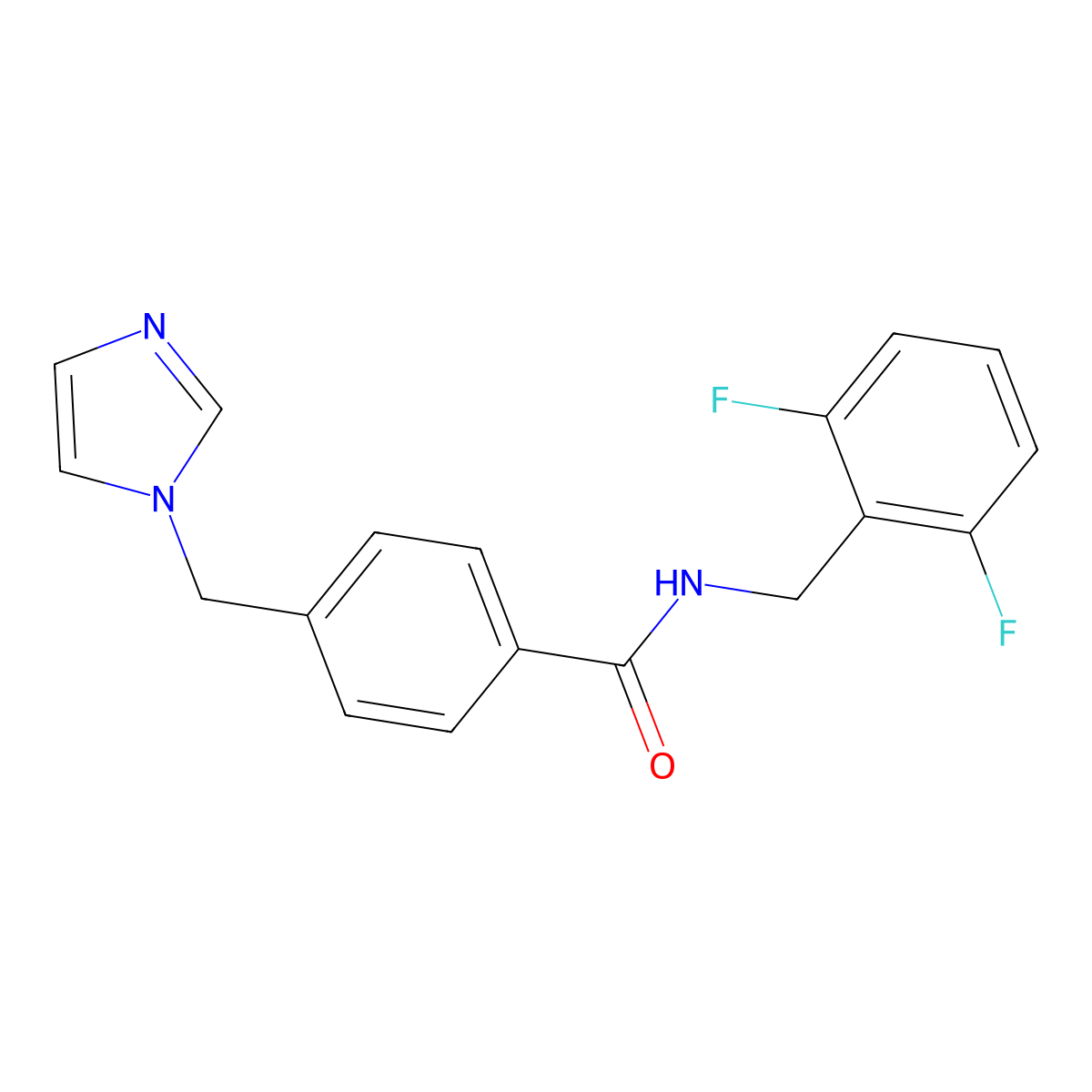 4-((1H-imidazol-1-yl)methyl)-N-(2,6-difluorobenzyl)benzamide molecular structure, CAS 1207008-70-5