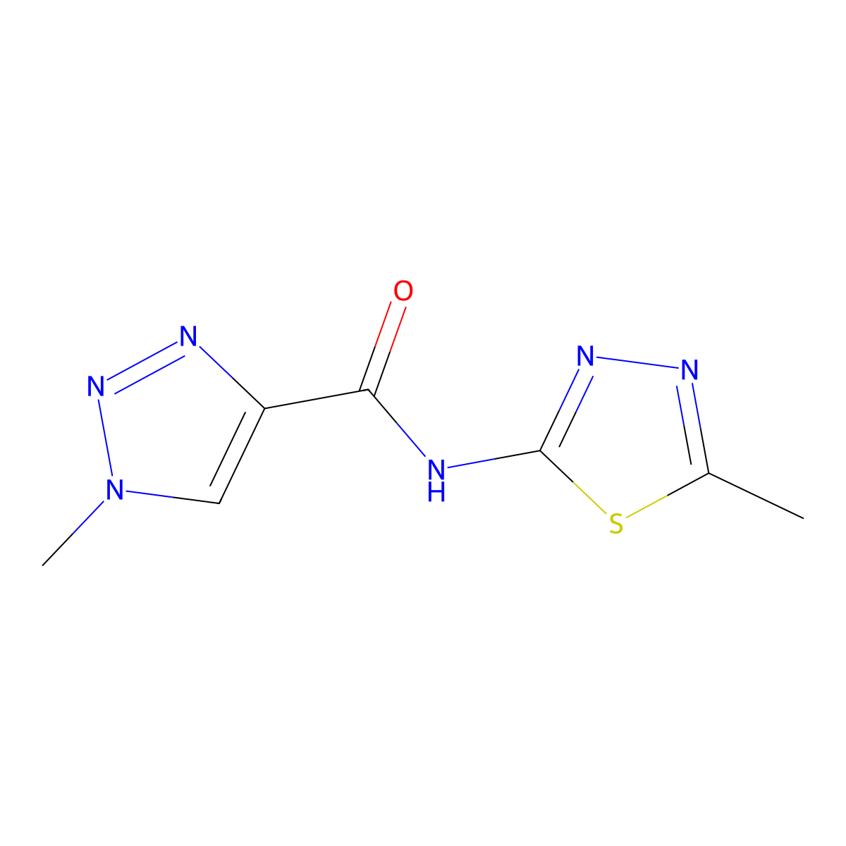 1-methyl-N-(5-methyl-1,3,4-thiadiazol-2-yl)-1H-1,2,3-triazole-4-carboxamide molecular structure, CAS 1207008-88-5