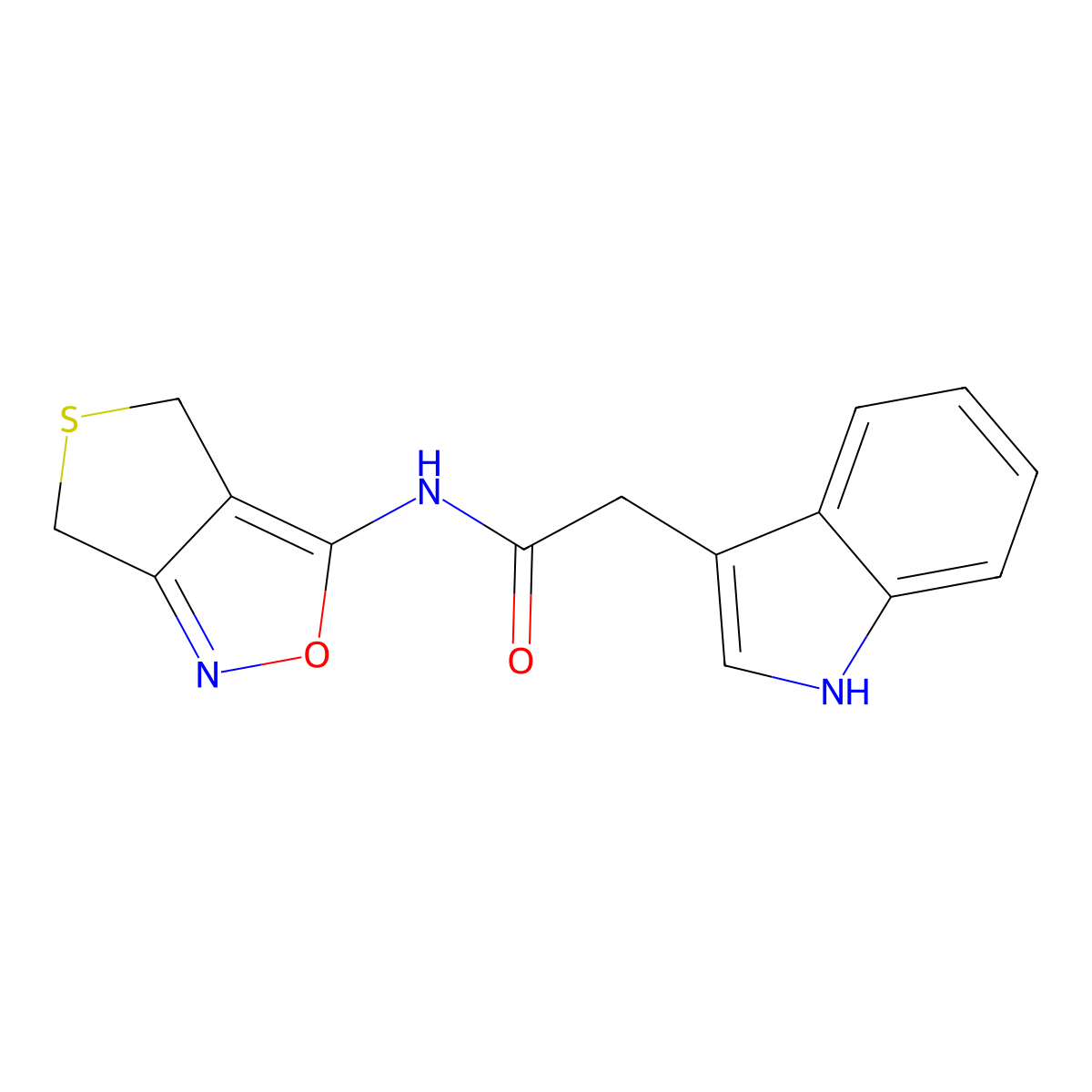 N-(4,6-dihydrothieno[3,4-c]isoxazol-3-yl)-2-(1H-indol-3-yl)acetamide molecular structure, CAS 1207009-13-9