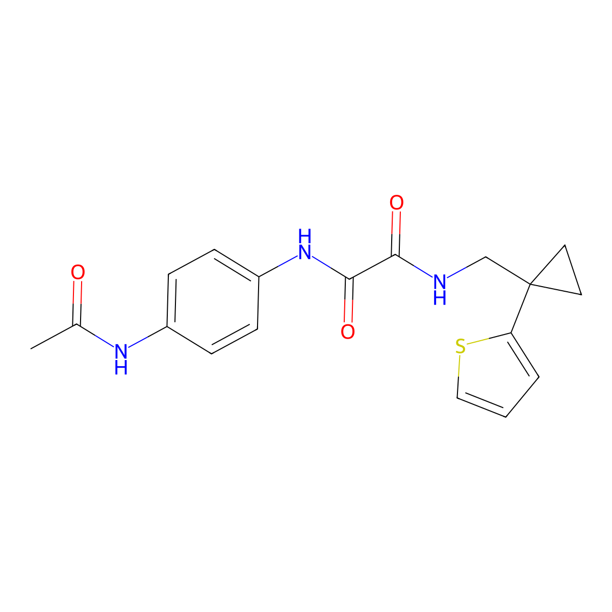 N'-(4-acetamidophenyl)-N-{[1-(thiophen-2-yl)cyclopropyl]methyl}ethanediamide molecular structure, CAS 1207009-16-2