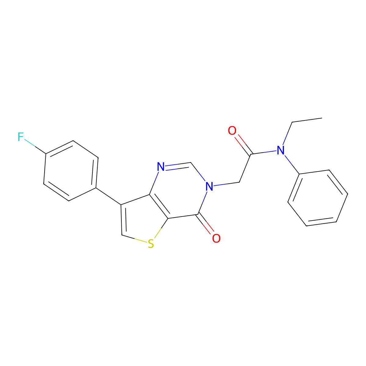 N-ethyl-2-[7-(4-fluorophenyl)-4-oxothieno[3,2-d]pyrimidin-3(4H)-yl]-N-phenylacetamide molecular structure, CAS 1207009-26-4