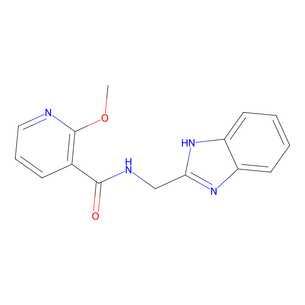 N-((1H-benzo[d]imidazol-2-yl)methyl)-2-methoxynicotinamide molecular structure, CAS 1207009-35-5
