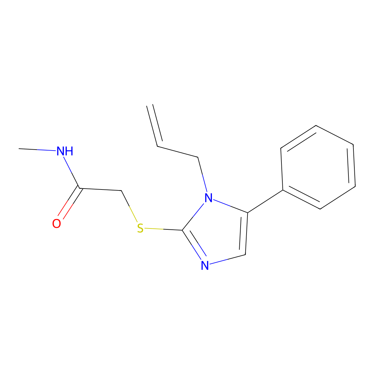 2-((1-allyl-5-phenyl-1H-imidazol-2-yl)thio)-N-methylacetamide molecular structure, CAS 1207009-37-7