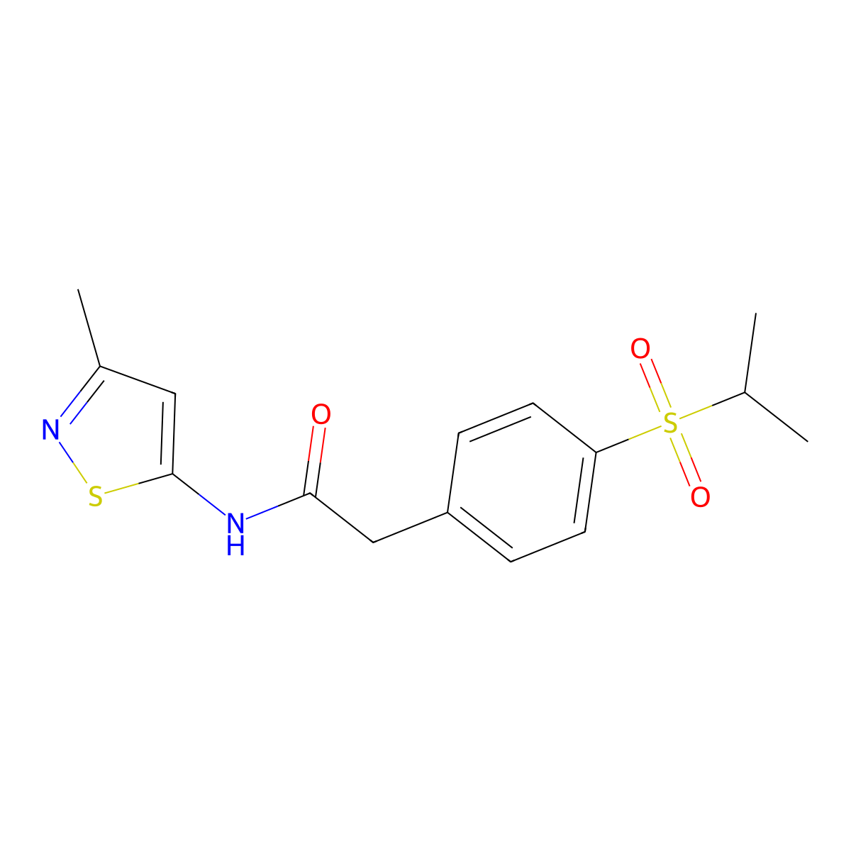 2-(4-(isopropylsulfonyl)phenyl)-N-(3-methylisothiazol-5-yl)acetamide molecular structure, CAS 1207009-56-0