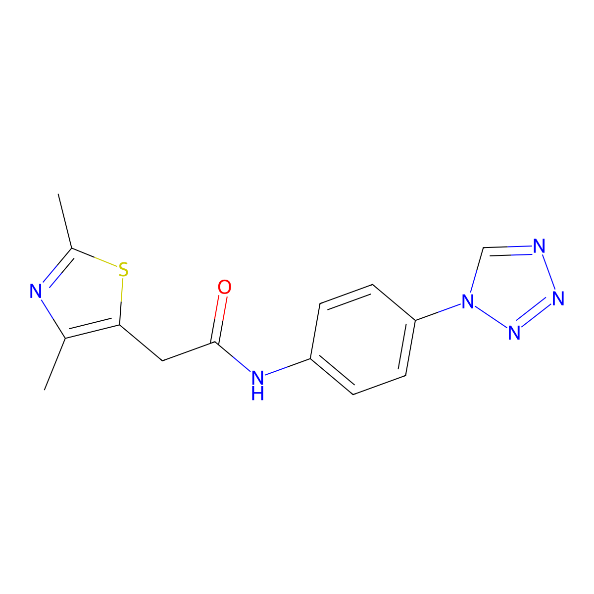 N-(4-(1H-tetrazol-1-yl)phenyl)-2-(2,4-dimethylthiazol-5-yl)acetamide molecular structure, CAS 1207009-64-0