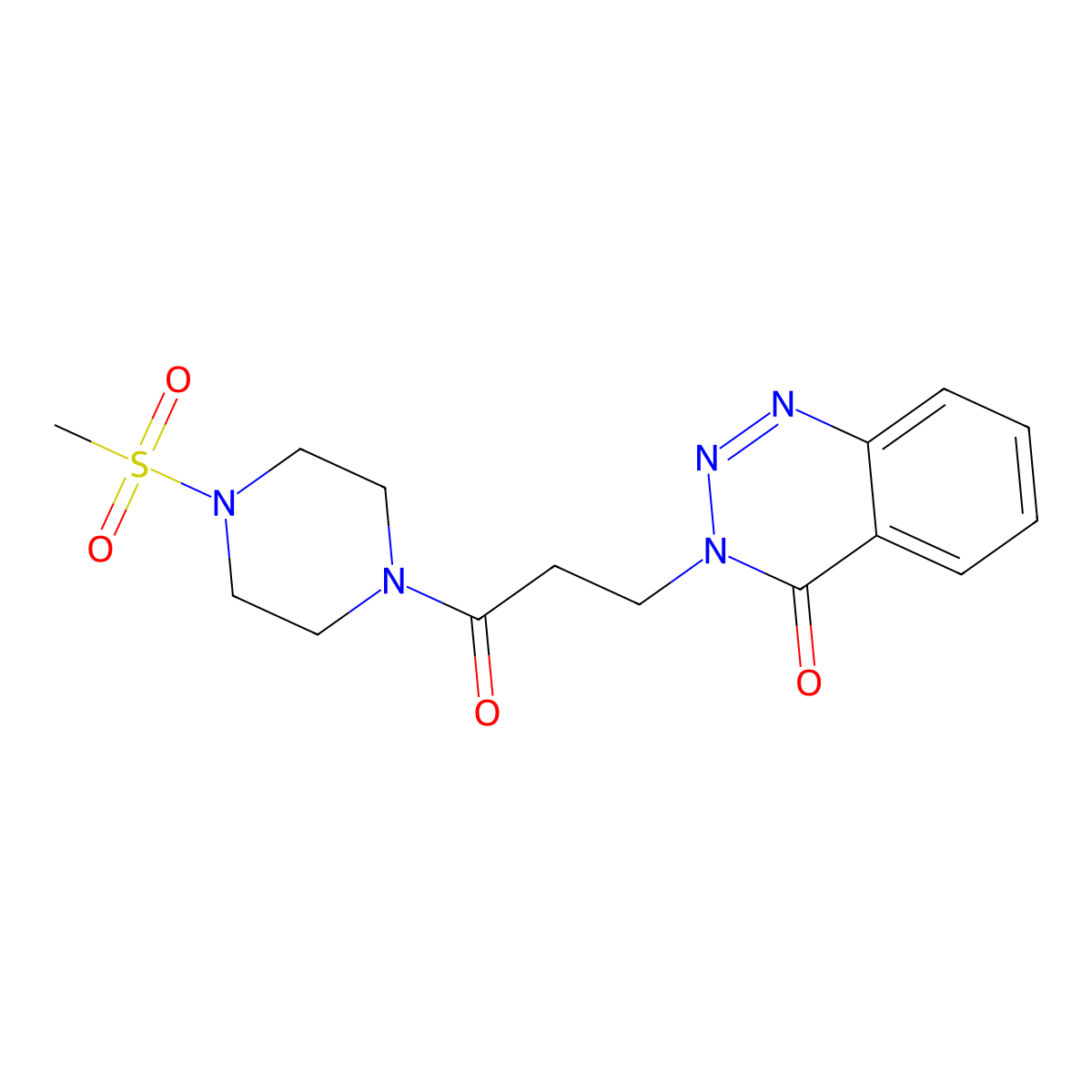 3-(3-(4-(methylsulfonyl)piperazin-1-yl)-3-oxopropyl)benzo[d][1,2,3]triazin-4(3H)-one molecular structure, CAS 1207009-71-9