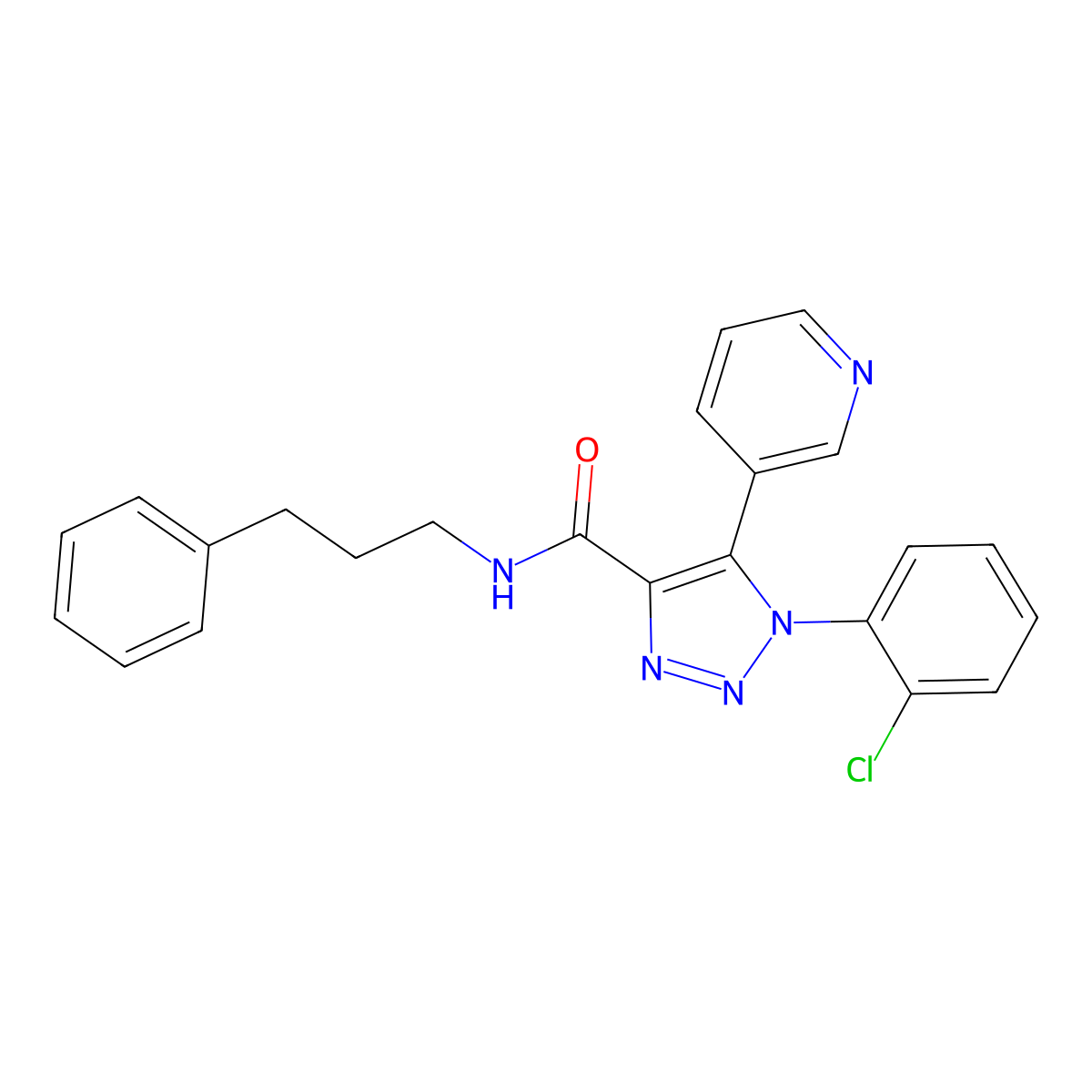 1-(2-chlorophenyl)-N-(3-phenylpropyl)-5-(pyridin-3-yl)-1H-1,2,3-triazole-4-carboxamide molecular structure, CAS 1207009-82-2