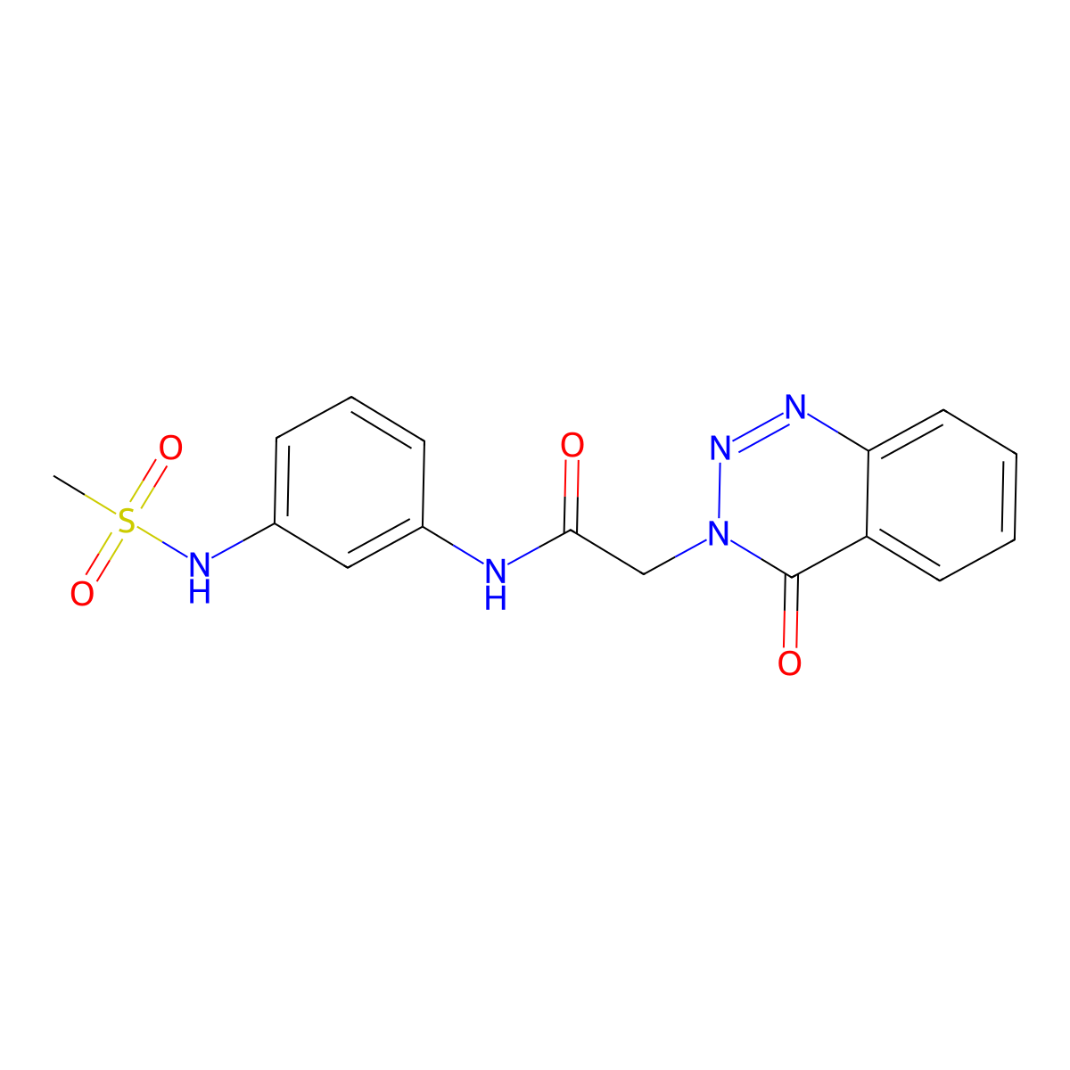 N-(3-(methylsulfonamido)phenyl)-2-(4-oxobenzo[d][1,2,3]triazin-3(4H)-yl)acetamide molecular structure, CAS 1207009-86-6