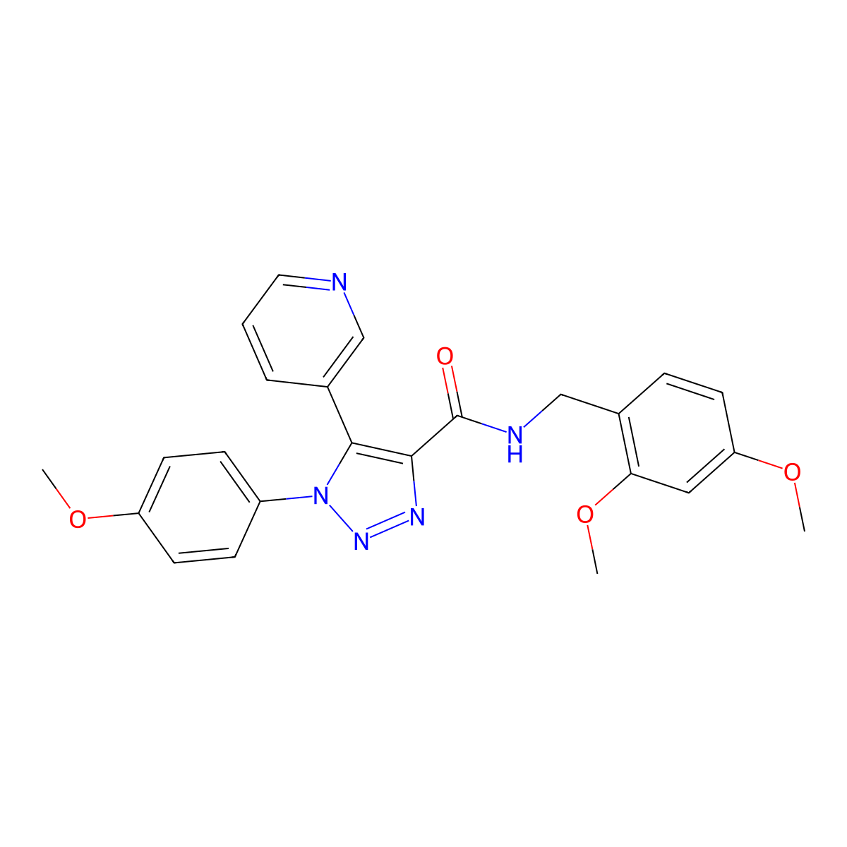 N-[(2,4-dimethoxyphenyl)methyl]-1-(4-methoxyphenyl)-5-(pyridin-3-yl)-1H-1,2,3-triazole-4-carboxamide molecular structure, CAS 1207009-90-2