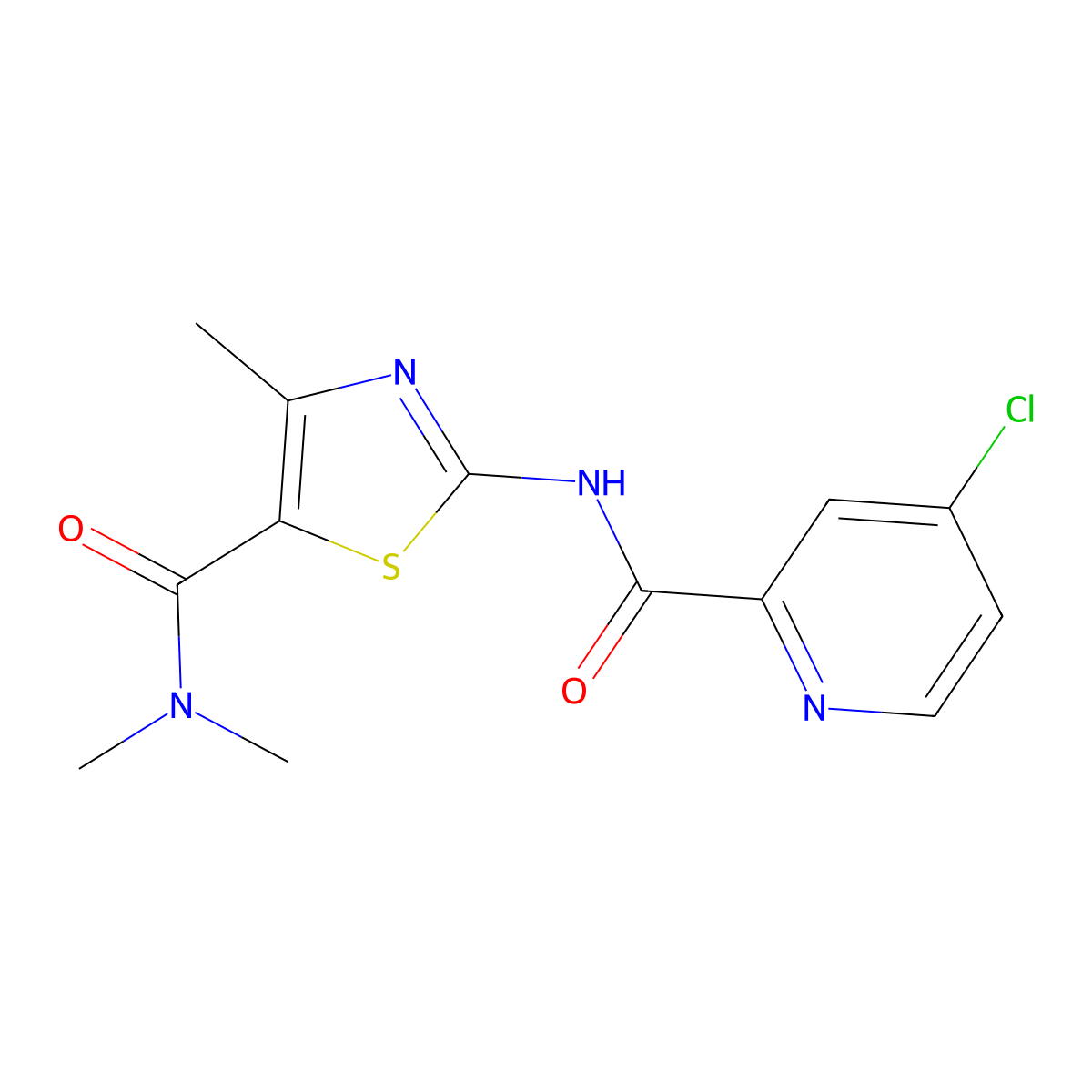 2-(4-chloropicolinamido)-N,N,4-trimethylthiazole-5-carboxamide molecular structure, CAS 1207009-95-7