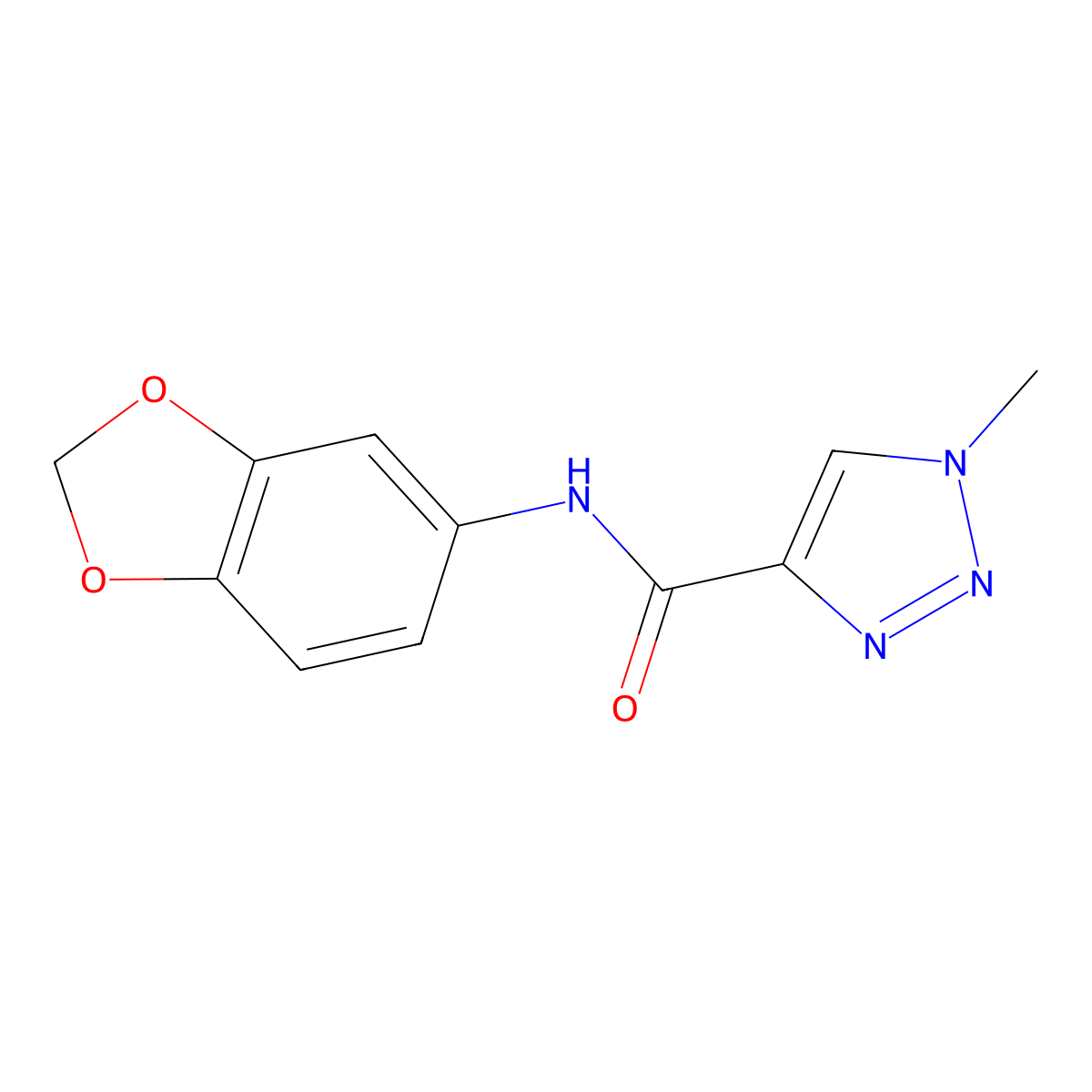 N-(benzo[d][1,3]dioxol-5-yl)-1-methyl-1H-1,2,3-triazole-4-carboxamide molecular structure, CAS 1207009-99-1