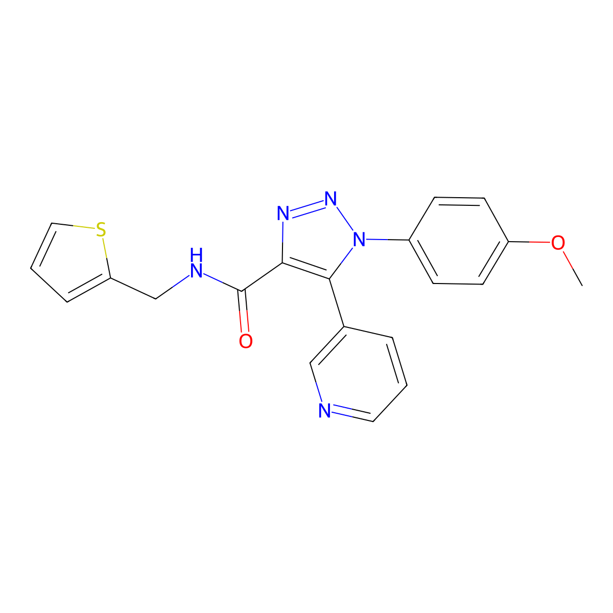 1-(4-methoxyphenyl)-5-(pyridin-3-yl)-N-[(thiophen-2-yl)methyl]-1H-1,2,3-triazole-4-carboxamide molecular structure, CAS 1207010-00-1