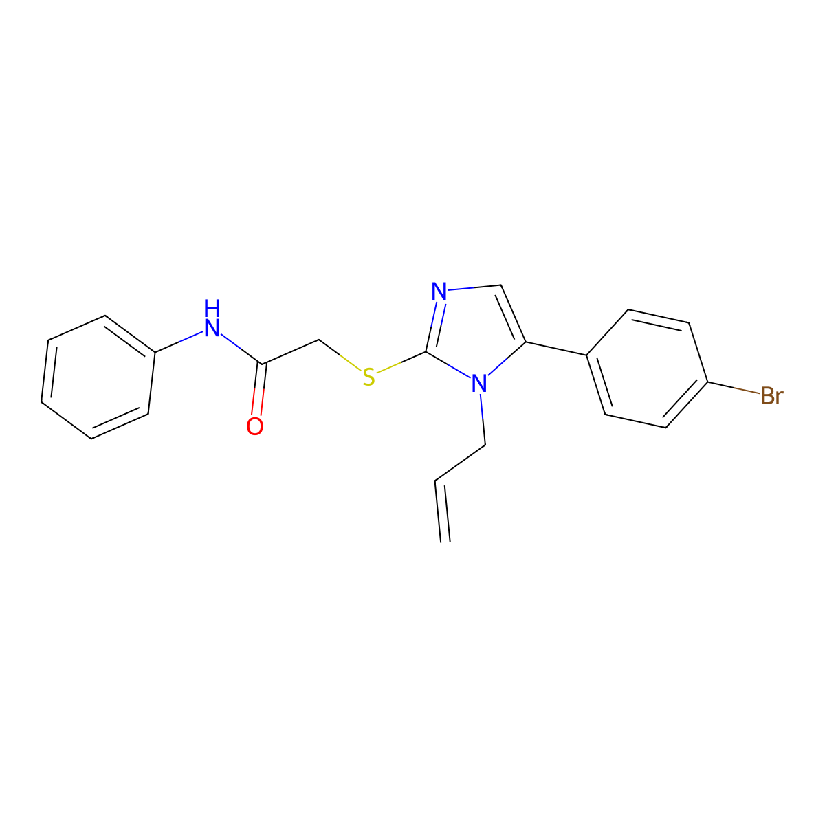 2-((1-allyl-5-(4-bromophenyl)-1H-imidazol-2-yl)thio)-N-phenylacetamide molecular structure, CAS 1207010-03-4