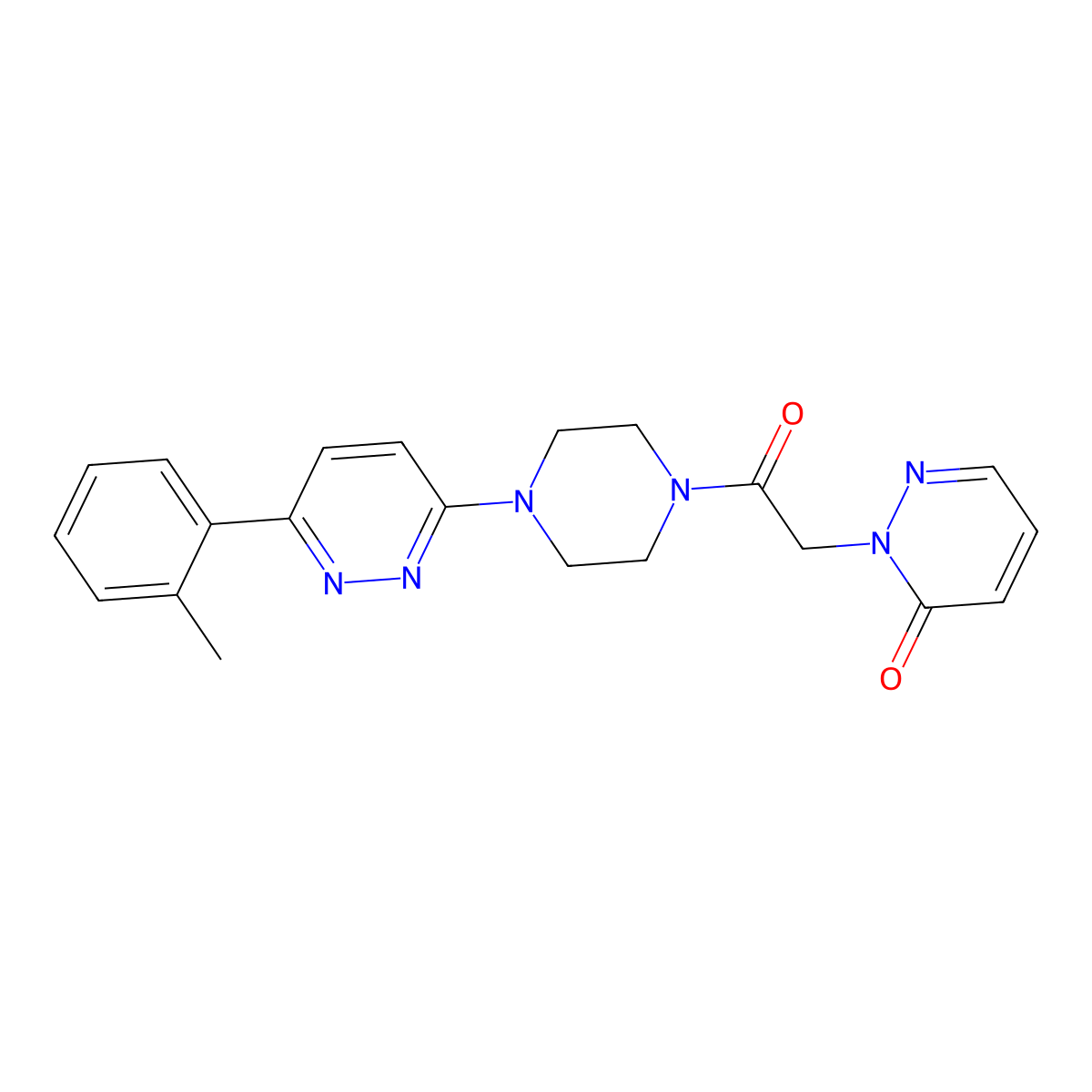 2-(2-oxo-2-(4-(6-(o-tolyl)pyridazin-3-yl)piperazin-1-yl)ethyl)pyridazin-3(2H)-one molecular structure, CAS 1207010-26-1