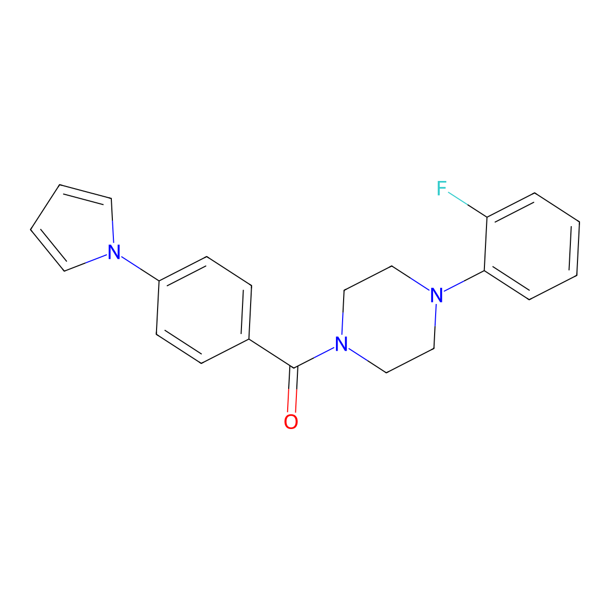 1-(2-fluorophenyl)-4-[4-(1H-pyrrol-1-yl)benzoyl]piperazine molecular structure, CAS 1207010-32-9