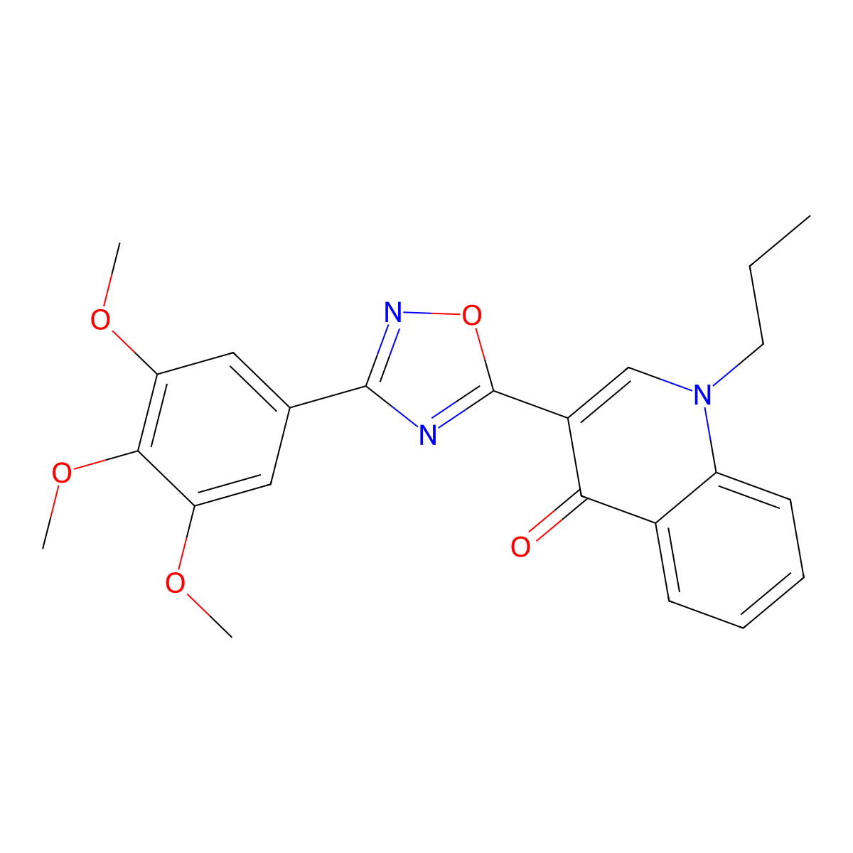 1-propyl-3-[3-(3,4,5-trimethoxyphenyl)-1,2,4-oxadiazol-5-yl]quinolin-4(1H)-one molecular structure, CAS 1207010-35-2