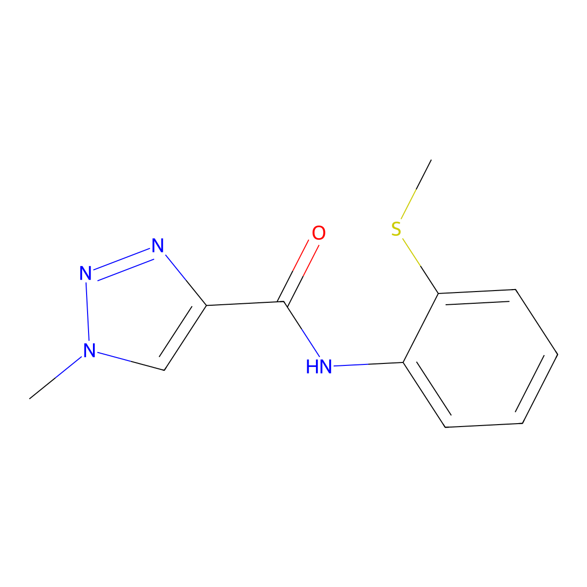 1-methyl-N-(2-(methylthio)phenyl)-1H-1,2,3-triazole-4-carboxamide molecular structure, CAS 1207010-42-1