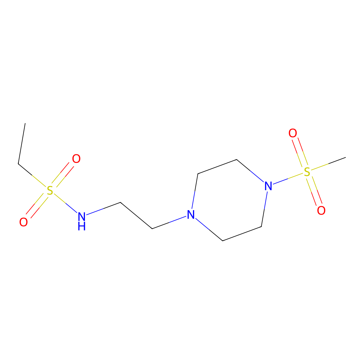 N-(2-(4-(methylsulfonyl)piperazin-1-yl)ethyl)ethanesulfonamide molecular structure, CAS 1207010-43-2