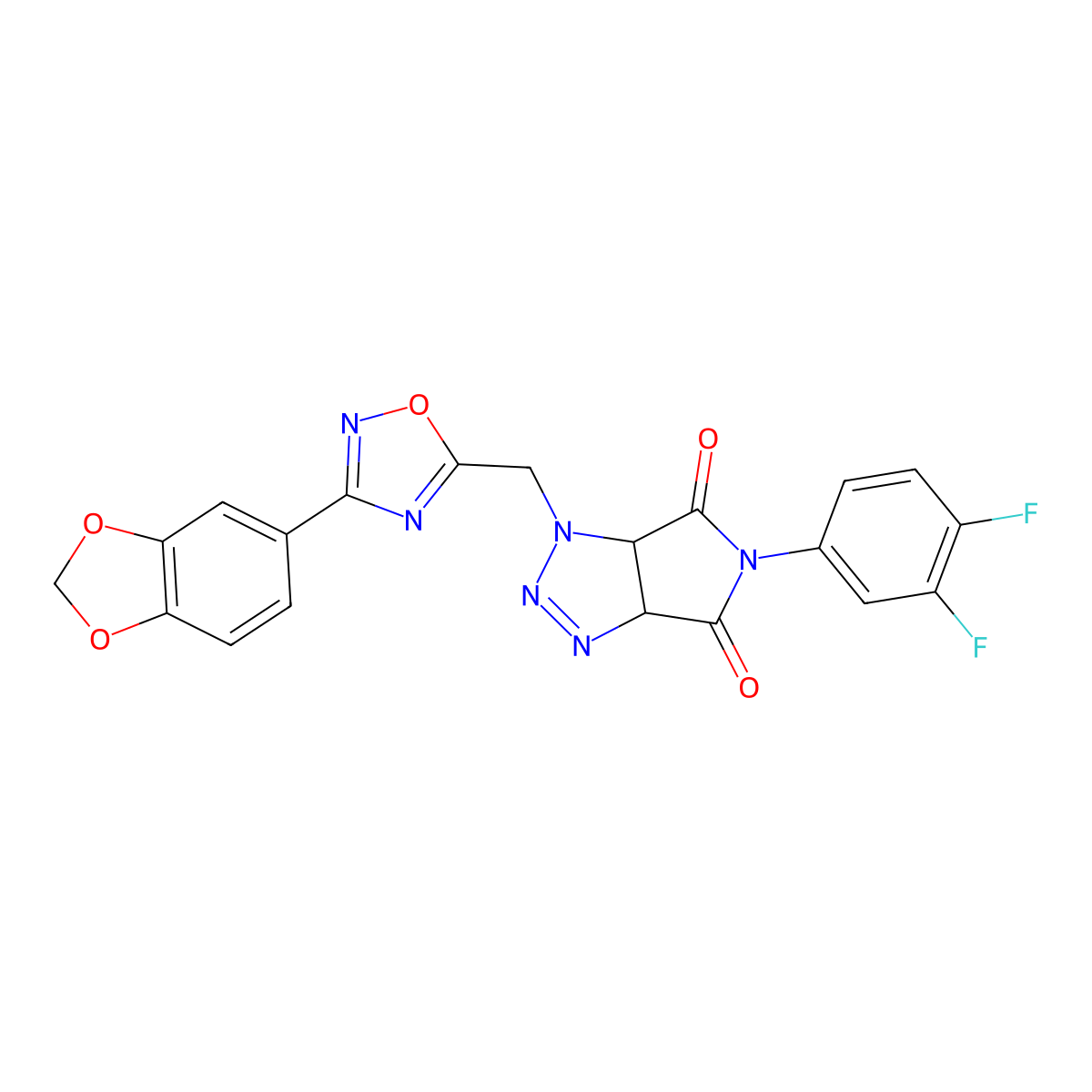 1-((3-(benzo[d][1,3]dioxol-5-yl)-1,2,4-oxadiazol-5-yl)methyl)-5-(3,4-difluorophenyl)-1,6a-dihydropyrrolo[3,4-d][1,2,3]triazole-4,6(3aH,5H)-dione molecular structure, CAS 1207010-55-6