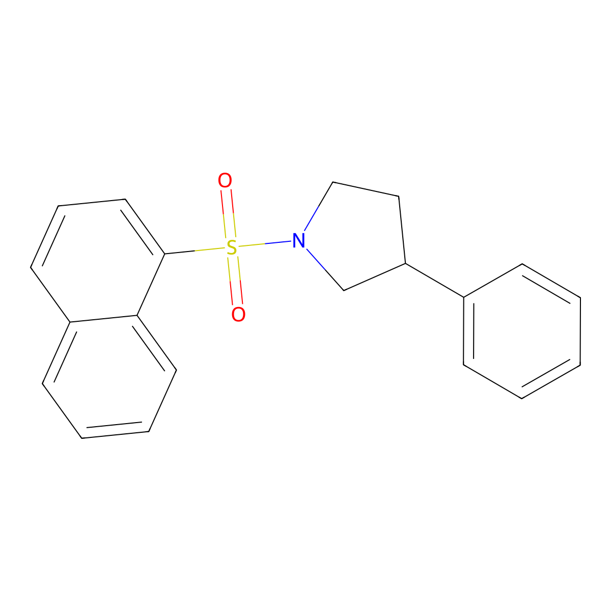 1-(Naphthalen-1-ylsulfonyl)-3-phenylpyrrolidine molecular structure, CAS 1207010-58-9