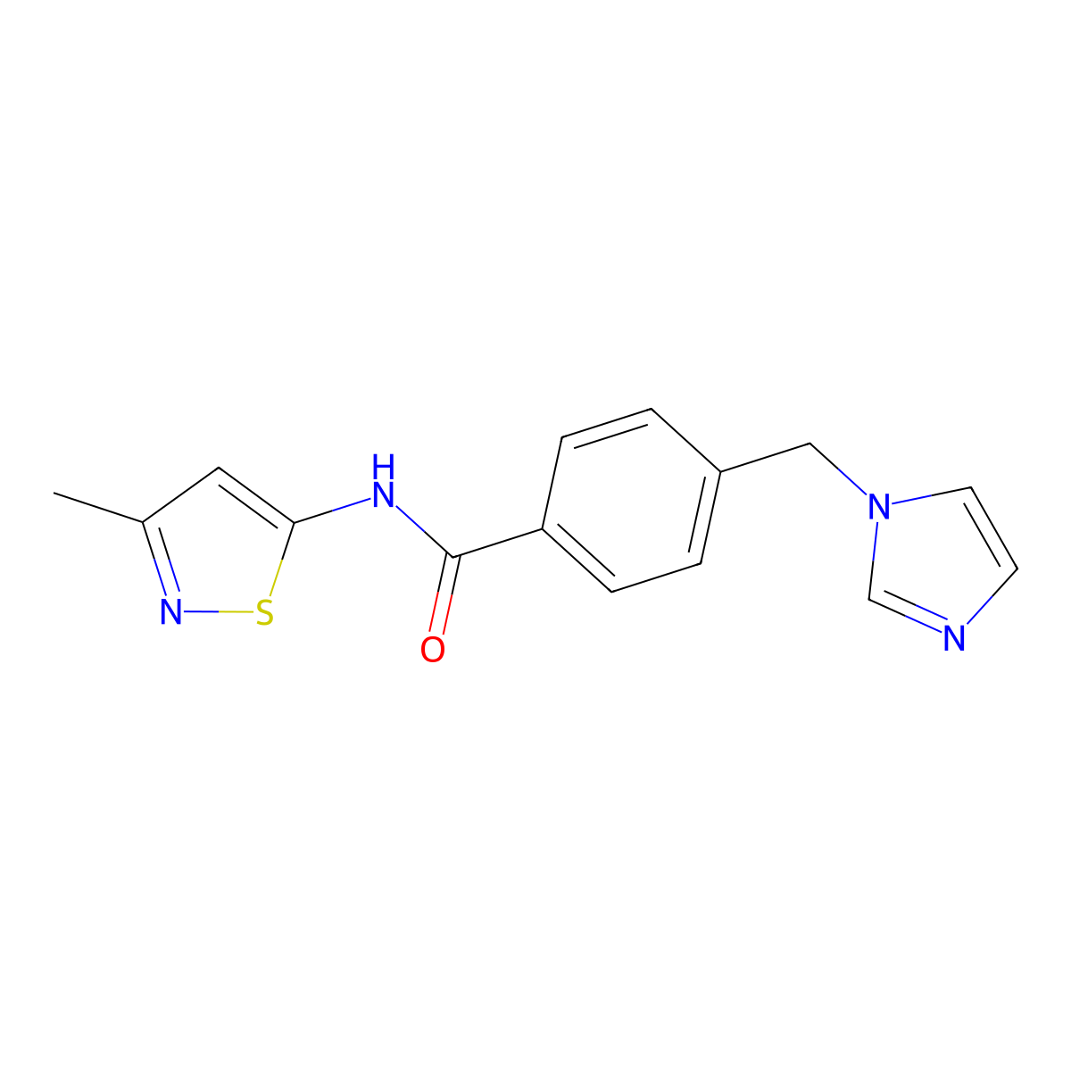 4-((1H-imidazol-1-yl)methyl)-N-(3-methylisothiazol-5-yl)benzamide molecular structure, CAS 1207010-63-6