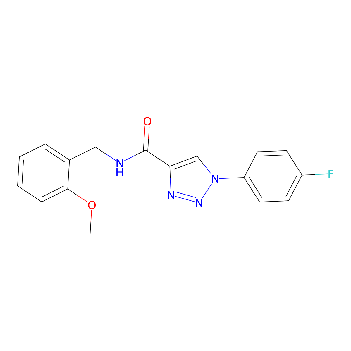 1-(4-fluorophenyl)-N-(2-methoxybenzyl)-1H-1,2,3-triazole-4-carboxamide molecular structure, CAS 1207010-67-0