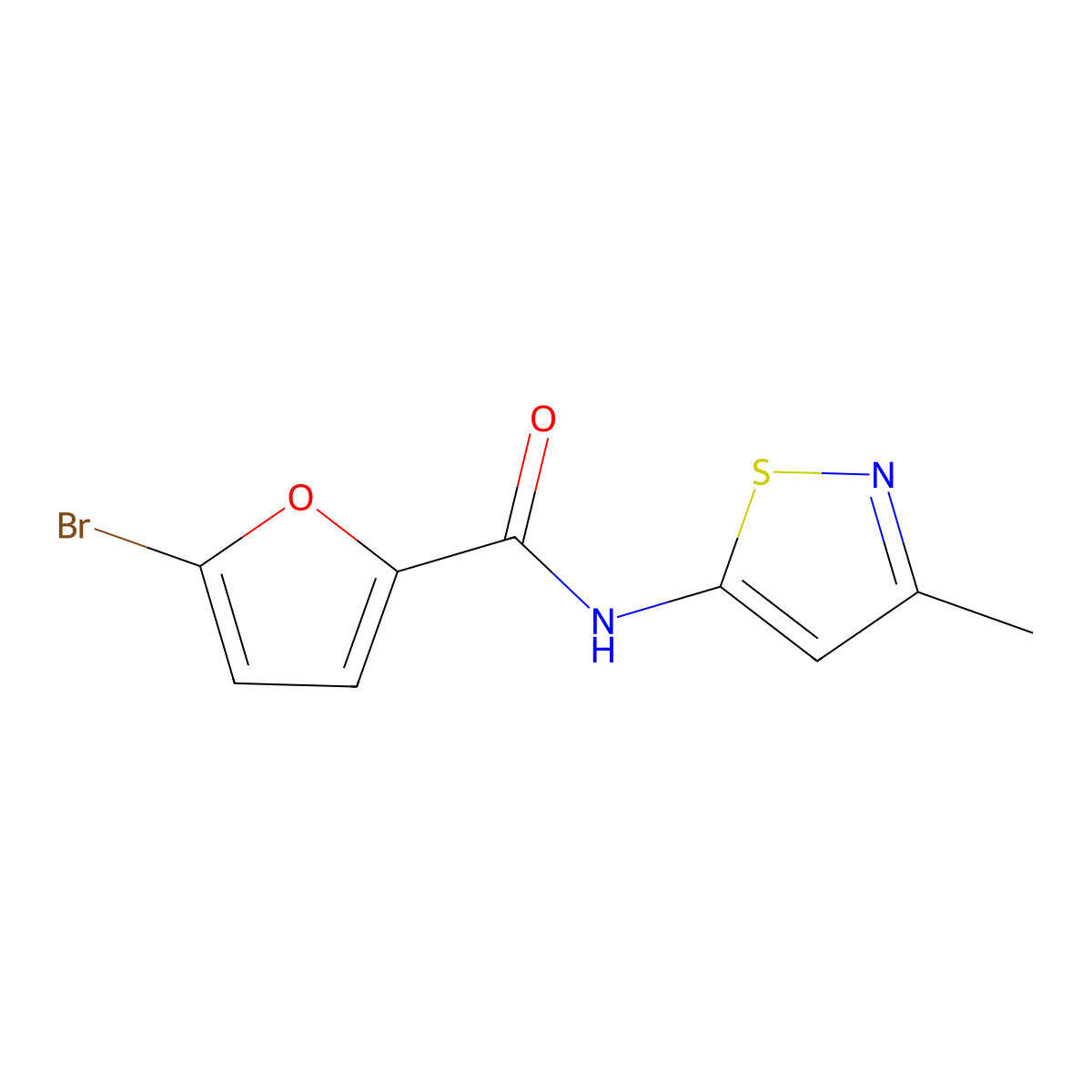 5-bromo-N-(3-methylisothiazol-5-yl)furan-2-carboxamide molecular structure, CAS 1207010-91-0