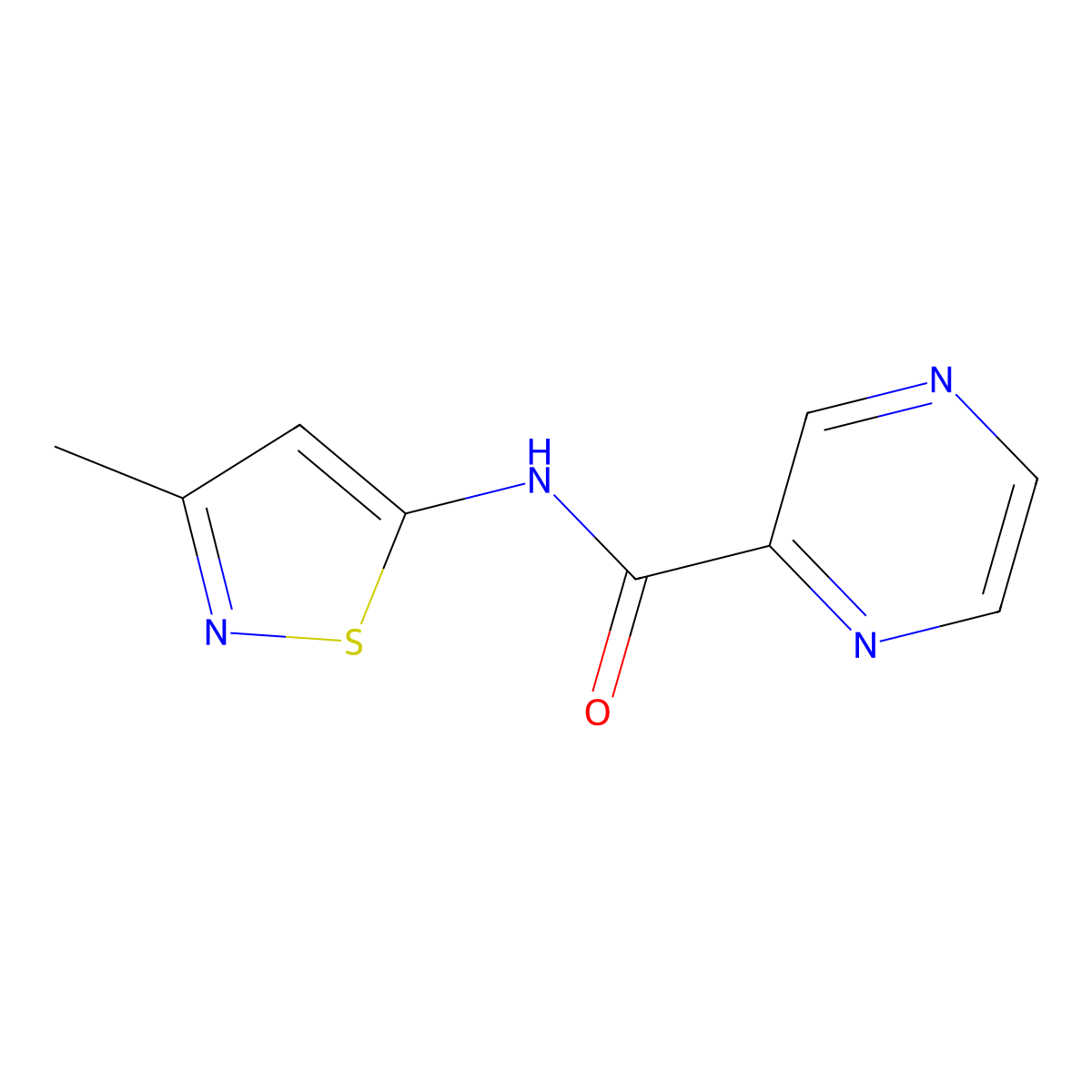 N-(3-methylisothiazol-5-yl)pyrazine-2-carboxamide molecular structure, CAS 1207011-04-8