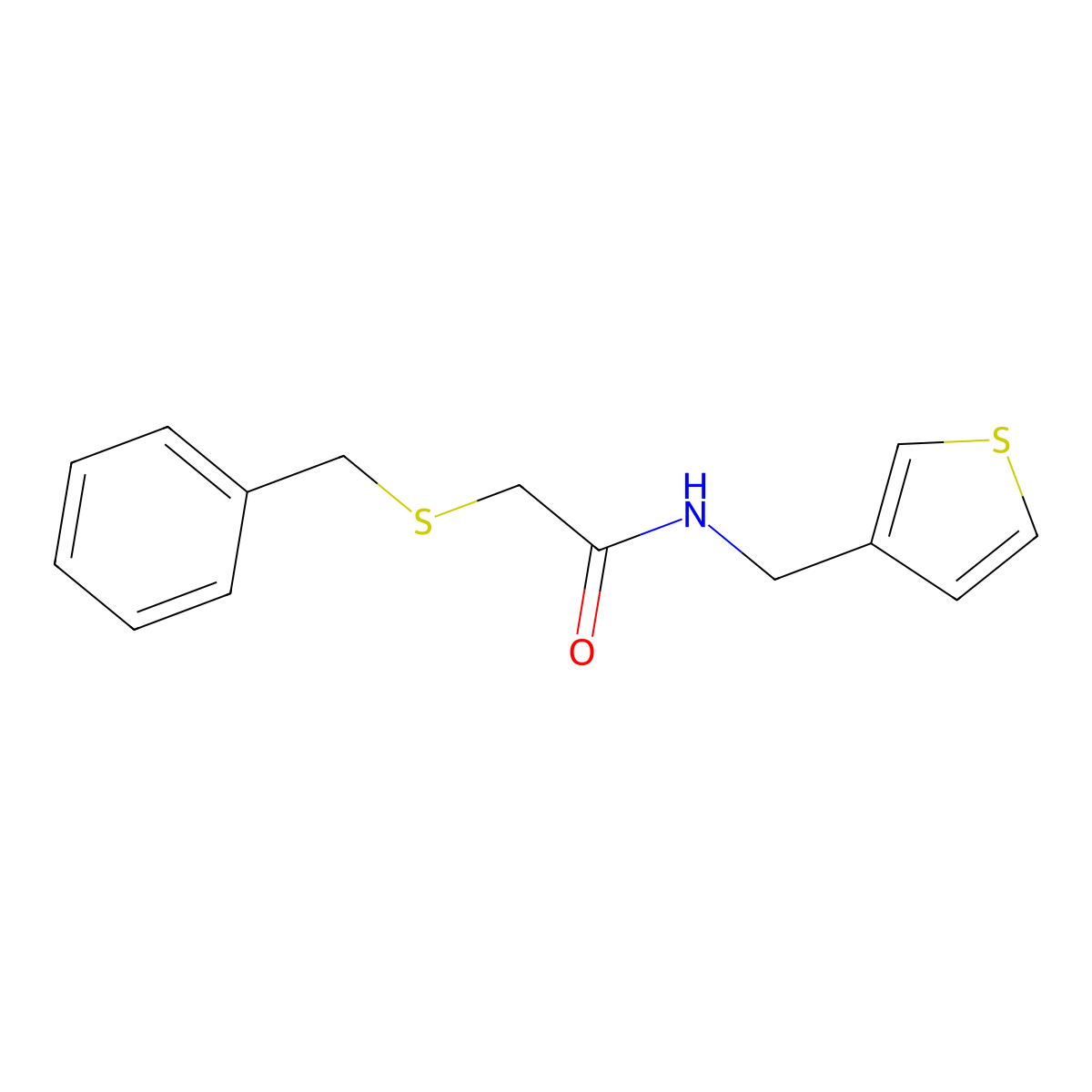2-(benzylthio)-N-(thiophen-3-ylmethyl)acetamide molecular structure, CAS 1207011-19-5