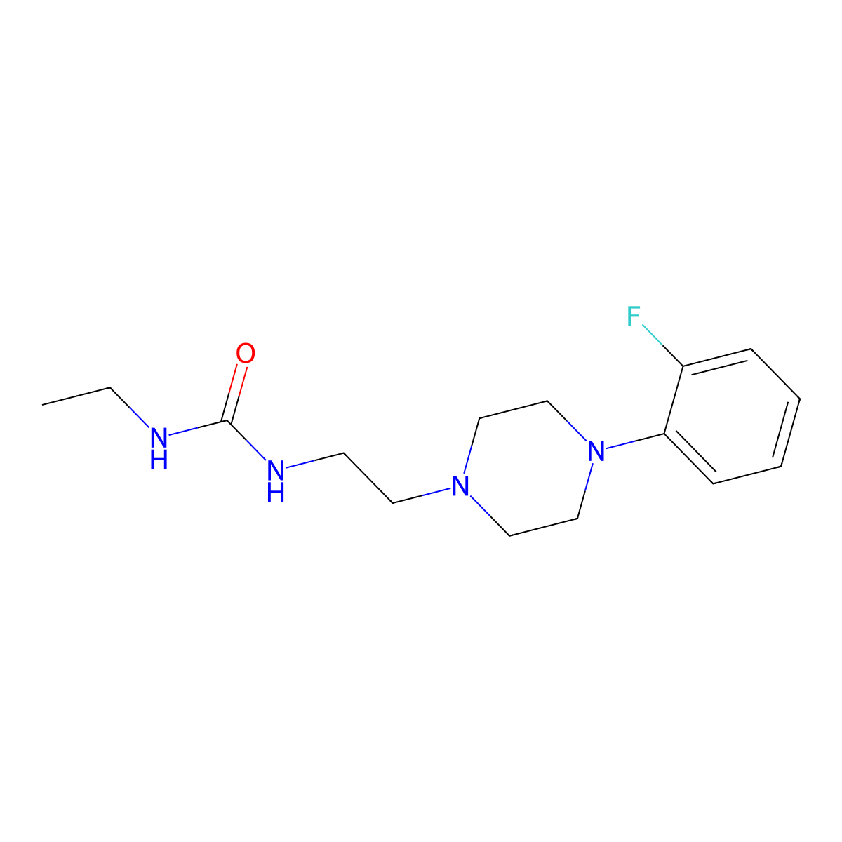 1-Ethyl-3-(2-(4-(2-fluorophenyl)piperazin-1-yl)ethyl)urea molecular structure, CAS 1207011-30-0