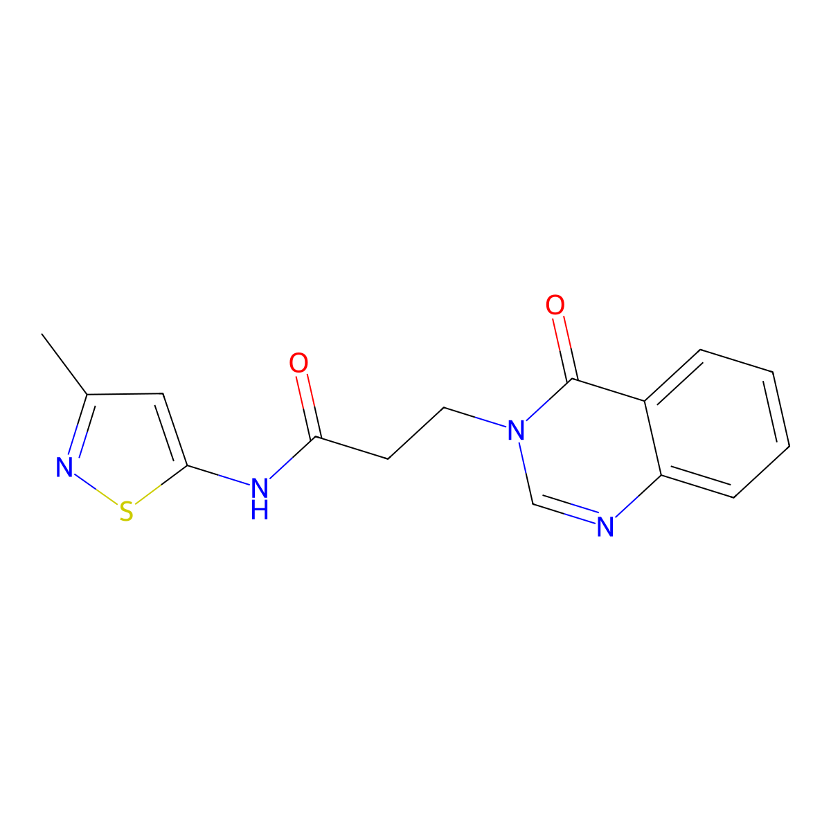 N-(3-methylisothiazol-5-yl)-3-(4-oxoquinazolin-3(4H)-yl)propanamide molecular structure, CAS 1207011-36-6
