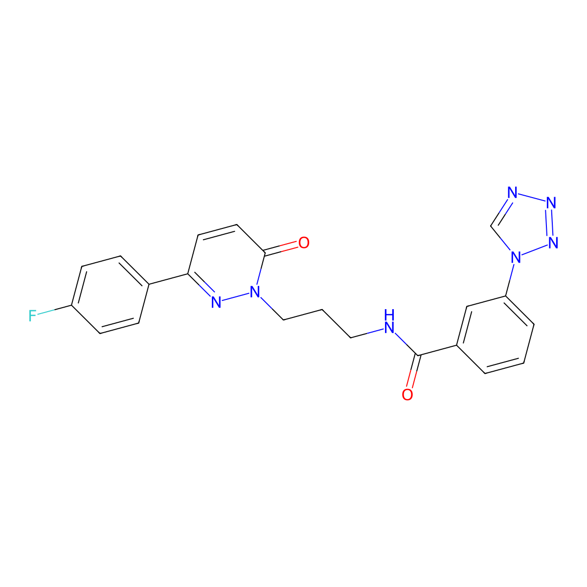 N-(3-(3-(4-fluorophenyl)-6-oxopyridazin-1(6H)-yl)propyl)-3-(1H-tetrazol-1-yl)benzamide molecular structure, CAS 1207011-39-9