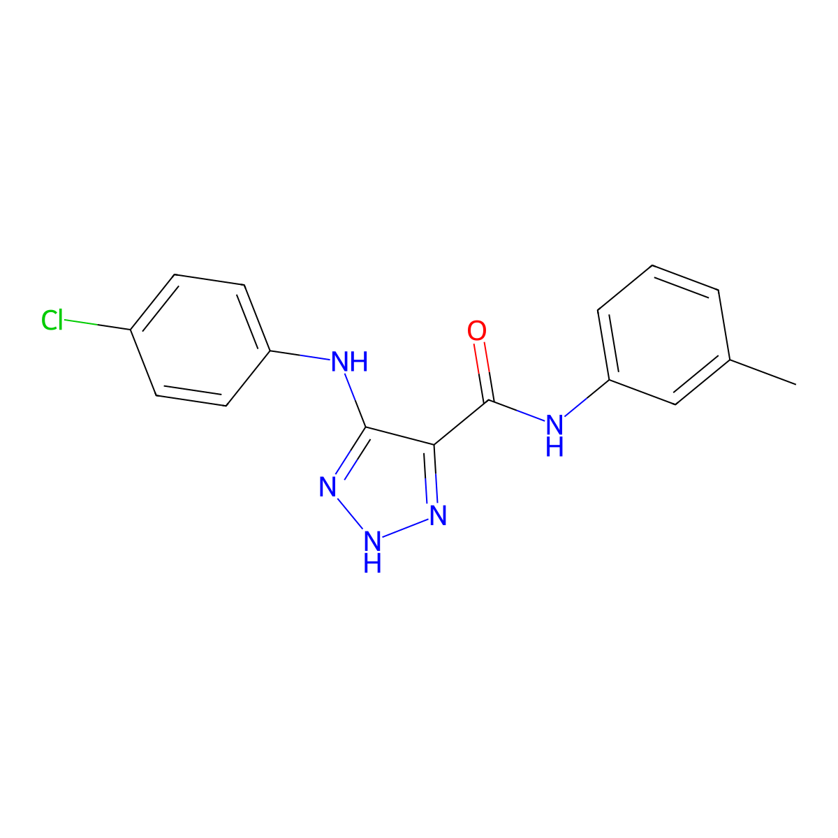 5-[(4-chlorophenyl)amino]-N-(3-methylphenyl)-1H-1,2,3-triazole-4-carboxamide molecular structure, CAS 1207011-41-3