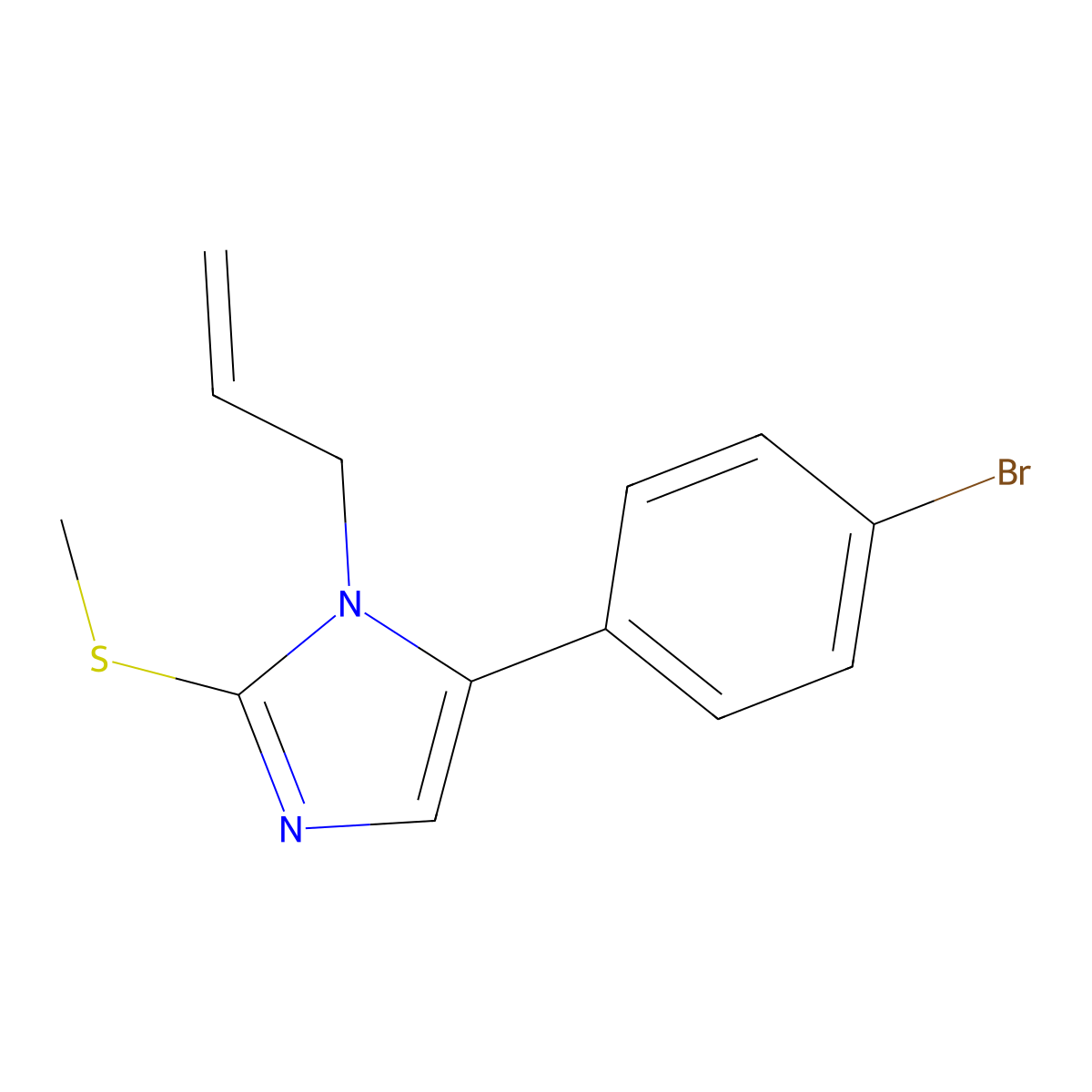 1-allyl-5-(4-bromophenyl)-2-(methylthio)-1H-imidazole molecular structure, CAS 1207011-46-8