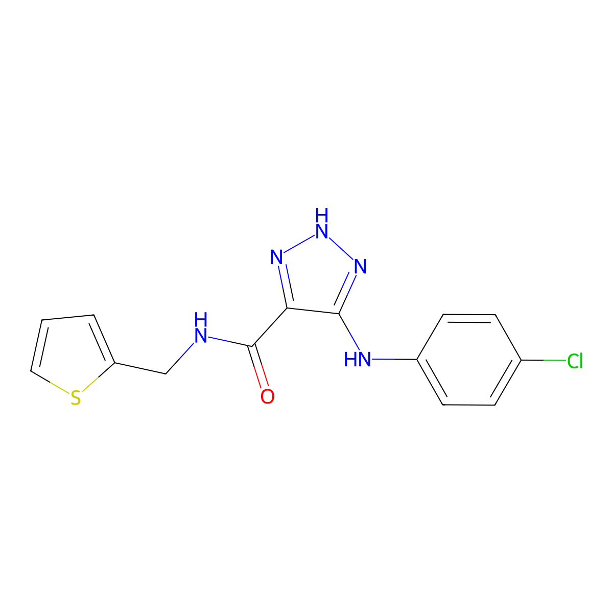 5-[(4-chlorophenyl)amino]-N-(2-thienylmethyl)-1H-1,2,3-triazole-4-carboxamide molecular structure, CAS 1207011-51-5