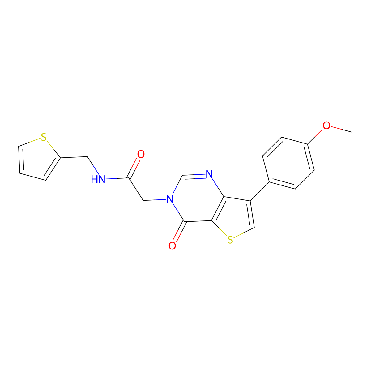 2-[7-(4-methoxyphenyl)-4-oxothieno[3,2-d]pyrimidin-3(4H)-yl]-N-(2-thienylmethyl)acetamide molecular structure, CAS 1207011-59-3