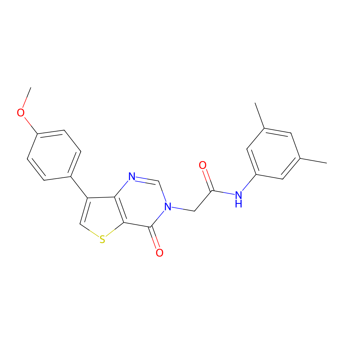N-(3,5-dimethylphenyl)-2-[7-(4-methoxyphenyl)-4-oxothieno[3,2-d]pyrimidin-3(4H)-yl]acetamide molecular structure, CAS 1207011-93-5