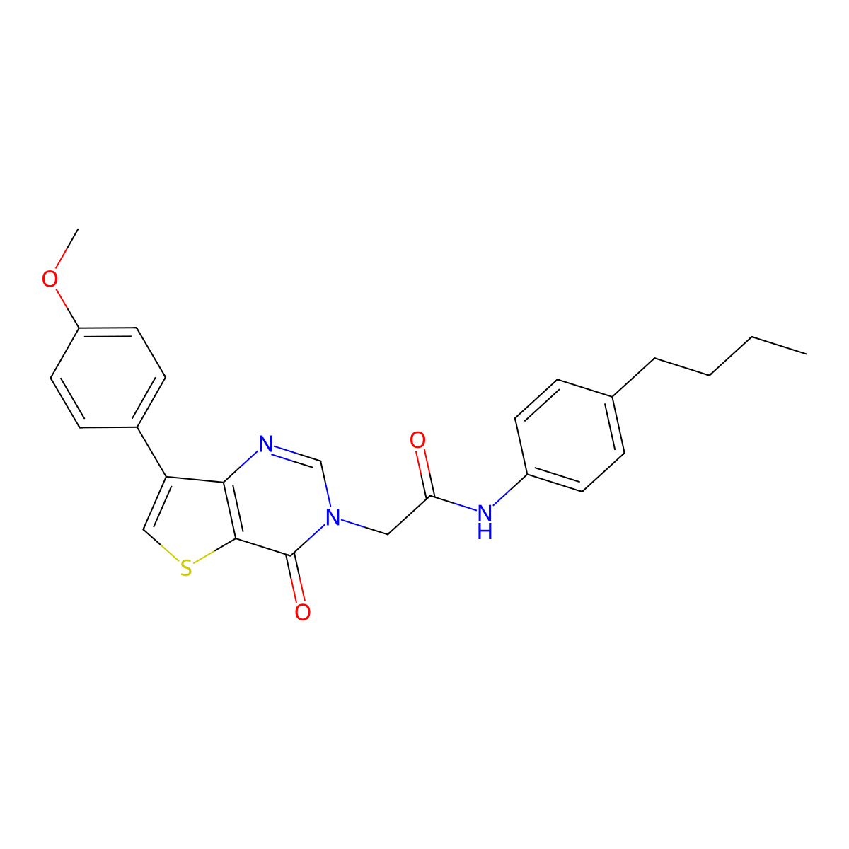 N-(4-butylphenyl)-2-[7-(4-methoxyphenyl)-4-oxothieno[3,2-d]pyrimidin-3(4H)-yl]acetamide molecular structure, CAS 1207011-98-0