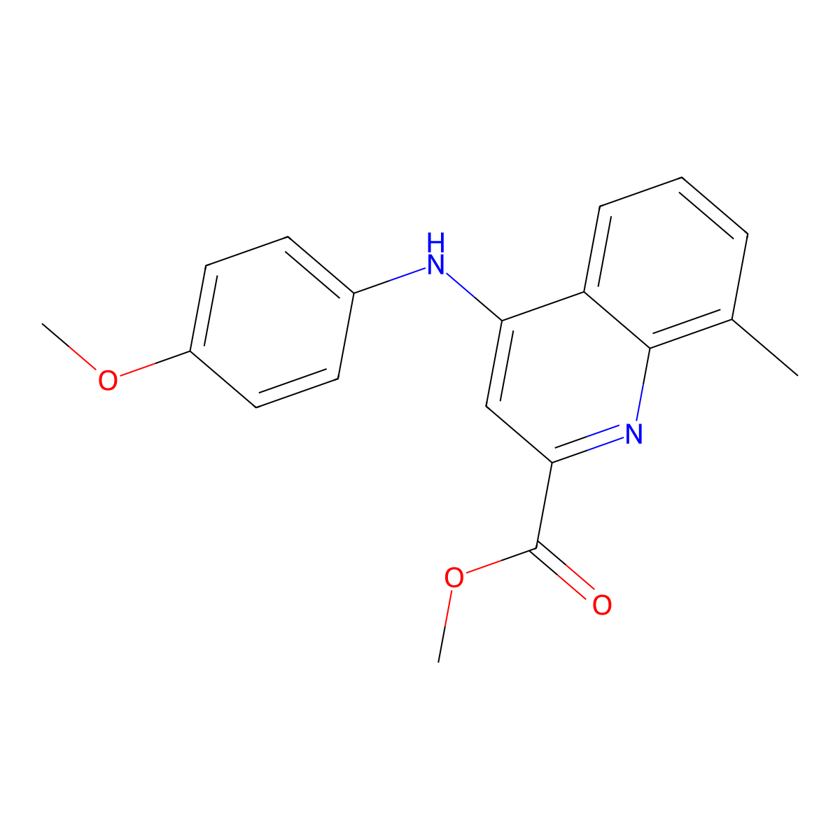 Methyl 4-[(4-methoxyphenyl)amino]-8-methylquinoline-2-carboxylate molecular structure, CAS 1207012-05-2